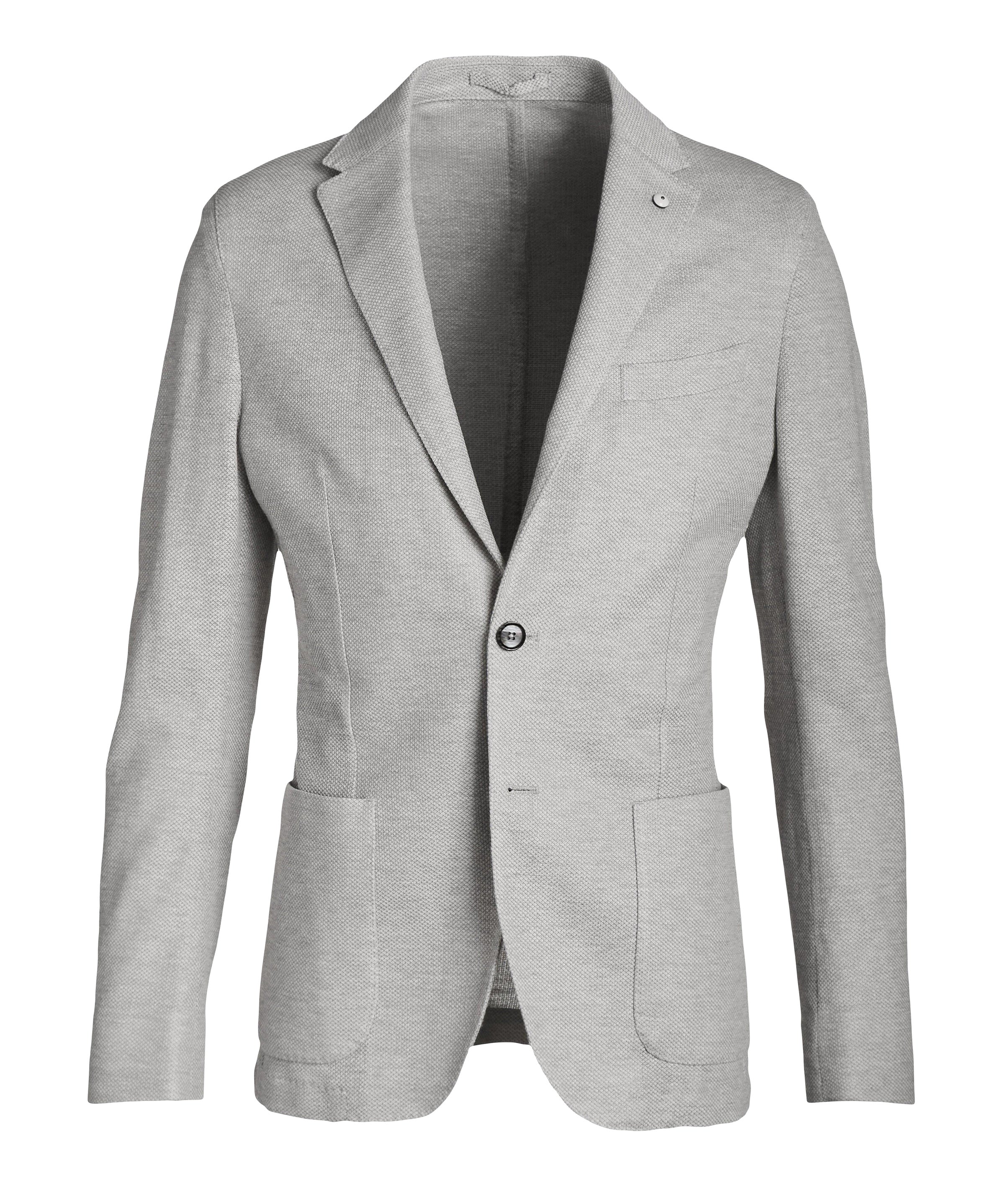 Ice Gray Linen-Cotton Jersey Unconstructed Sport Jacket - L.B.M 1911 - Image 8