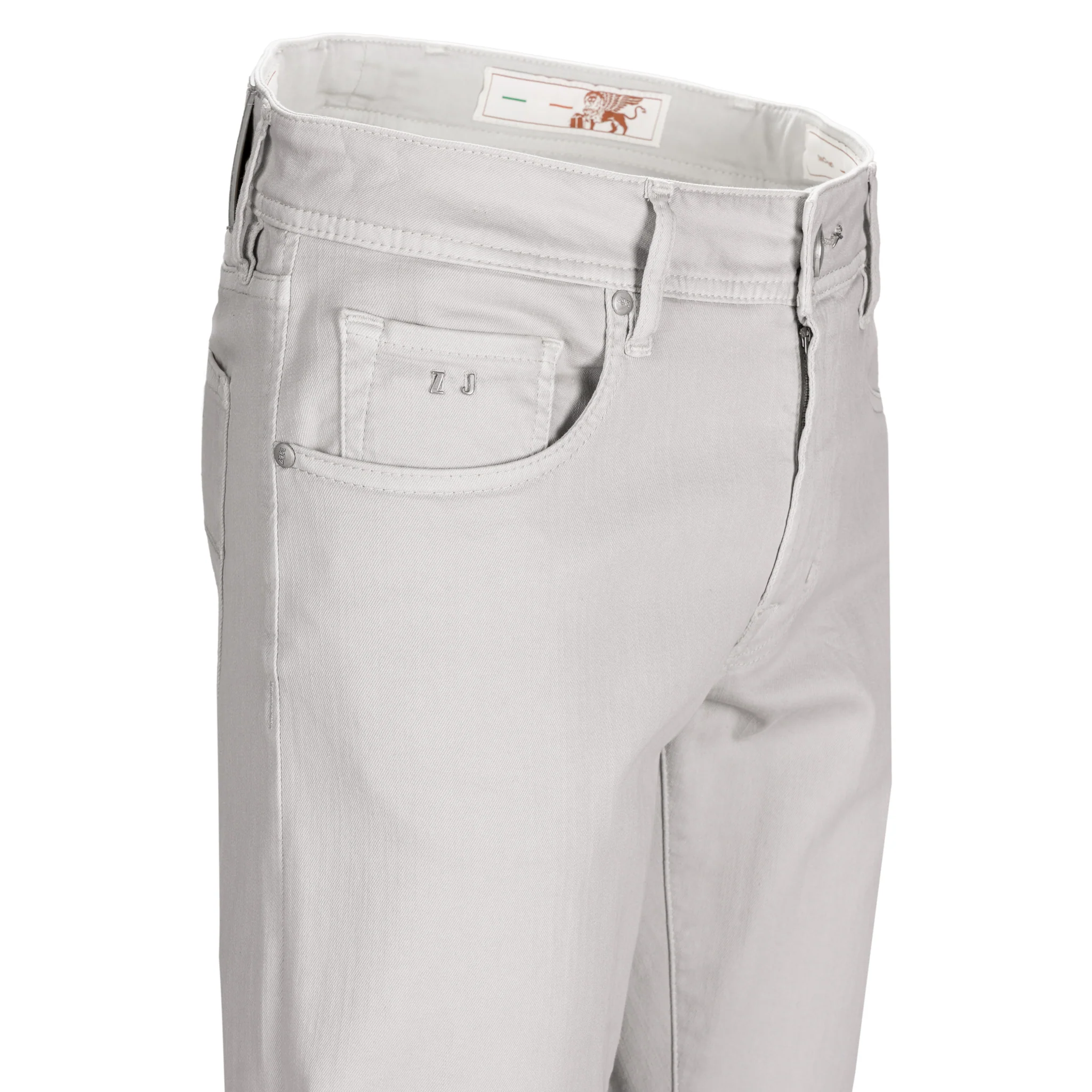Ice Gray Soft Dye Michelangelo Super-Stretch Five Pocket Pants - TRAMAROSSA - Image 7