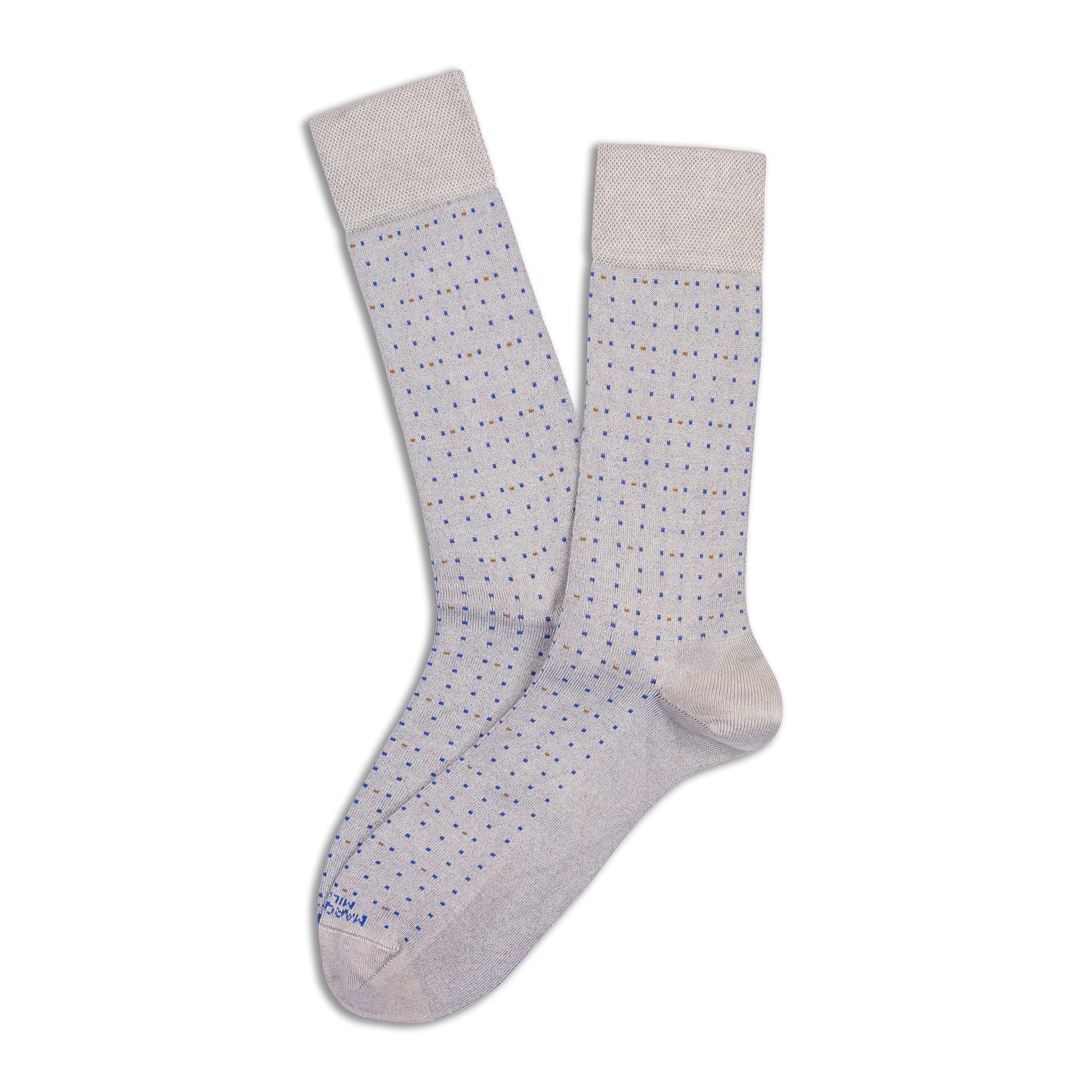 Ice Gray Micro Dot Mousse of Modal Mid-Calf Socks - Marcoliani