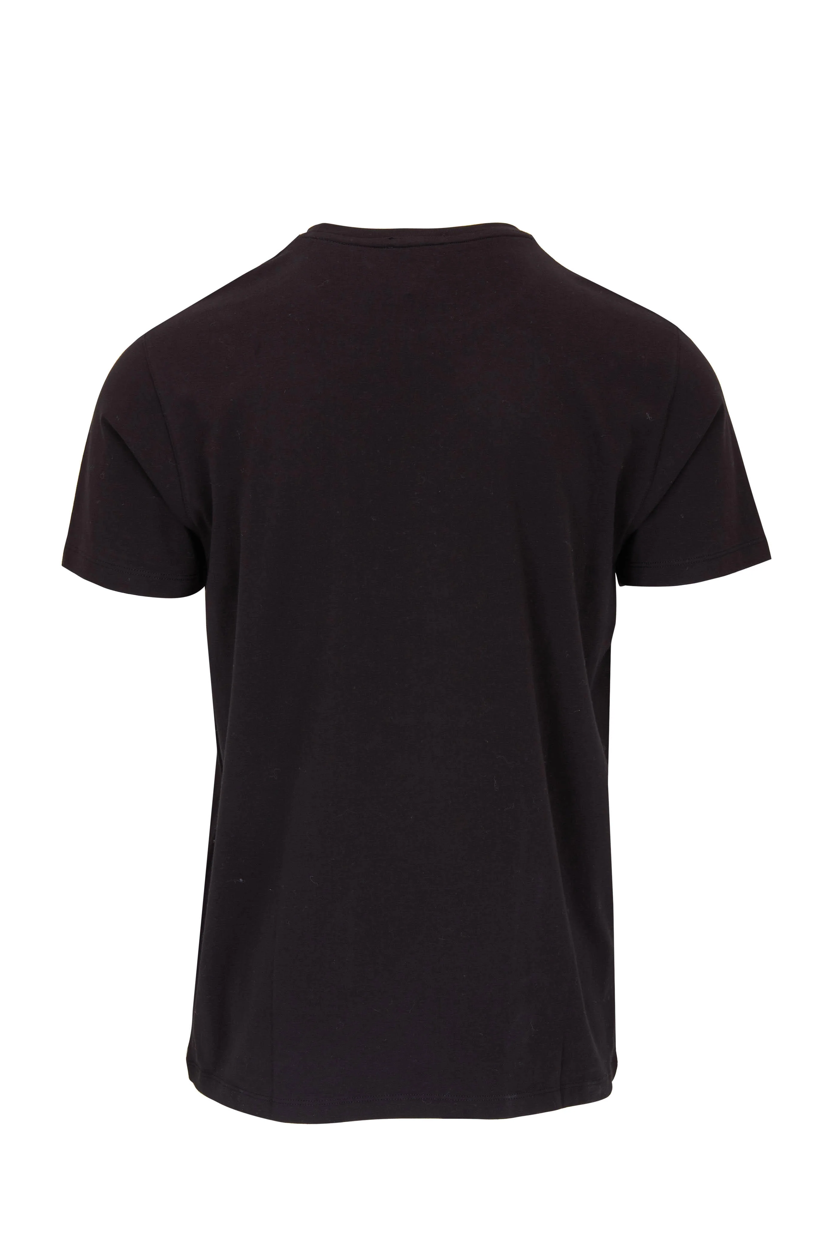 Iconic Black Pima Stretch Short Sleeve Crew Neck - PATRICK ASSARAF - Image 3