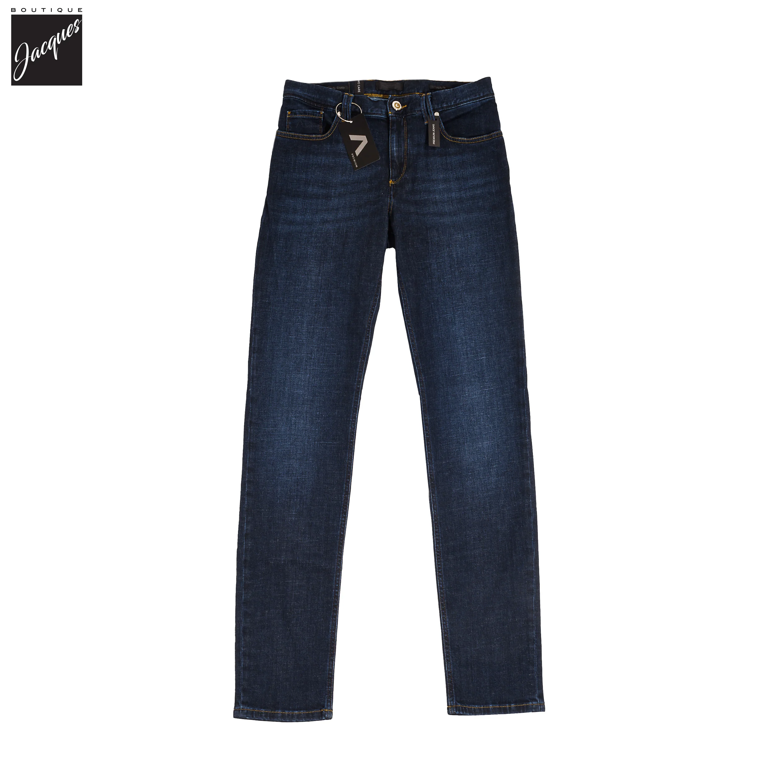 Indigo Blue Pipe Regular Fit Soft Premium Jeans - ALBERTO - Image 3