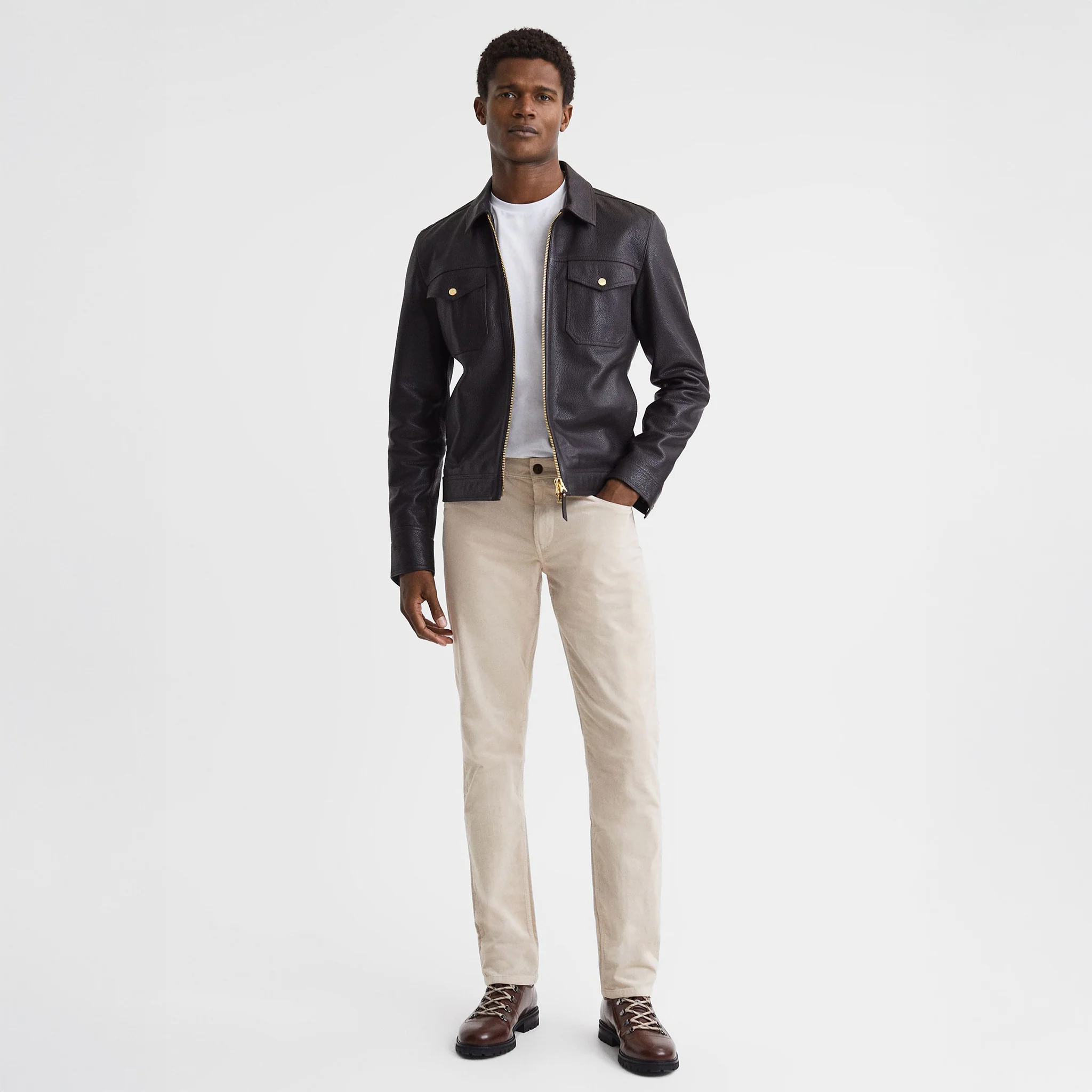 Ivory Cream Corduroy – Lennox Slim Fit Jeans - PAIGE - Image 3