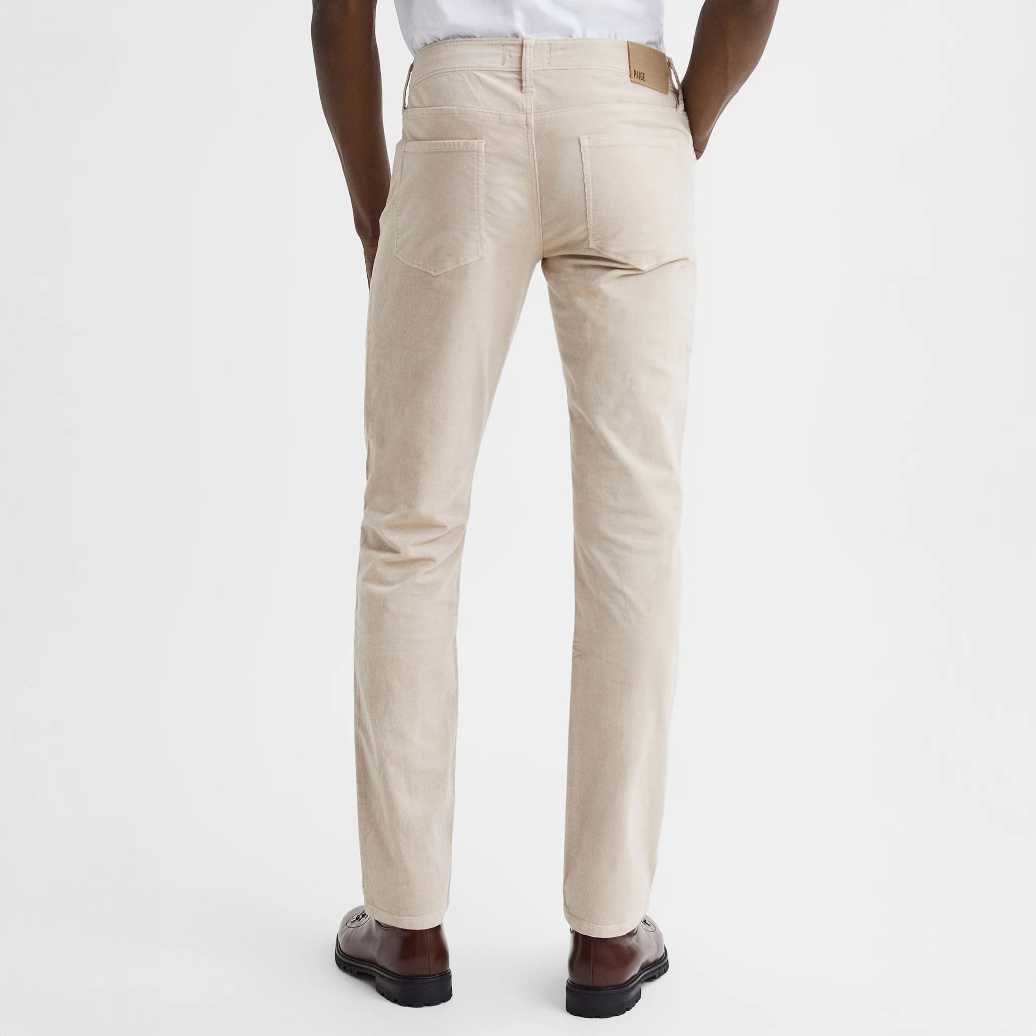 Ivory Cream Corduroy – Lennox Slim Fit Jeans - PAIGE - Image 5
