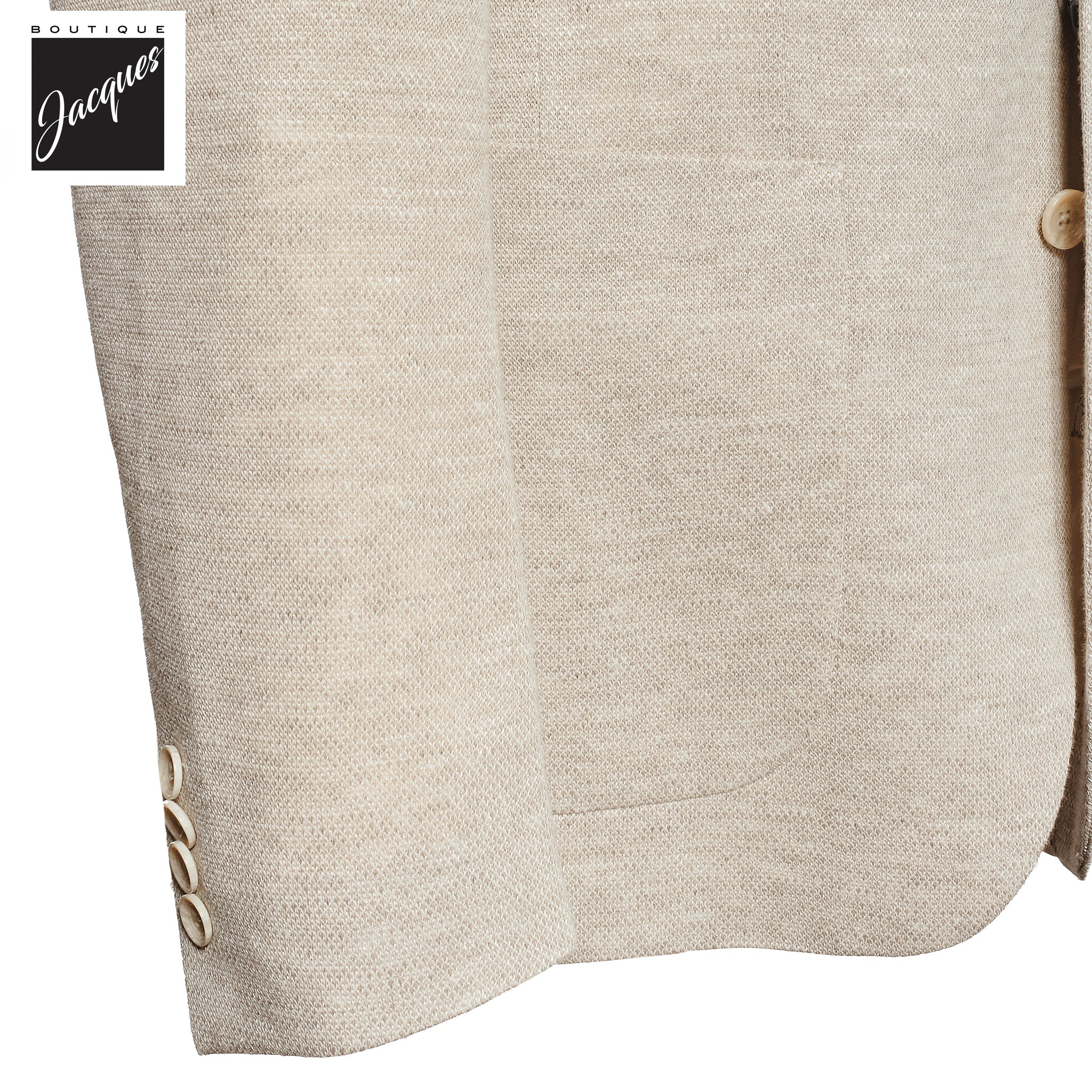 Ivory Linen-Stretch Comfortwear Hampton Contemporary Fit Sport Jacket - Jack Victor - Image 3