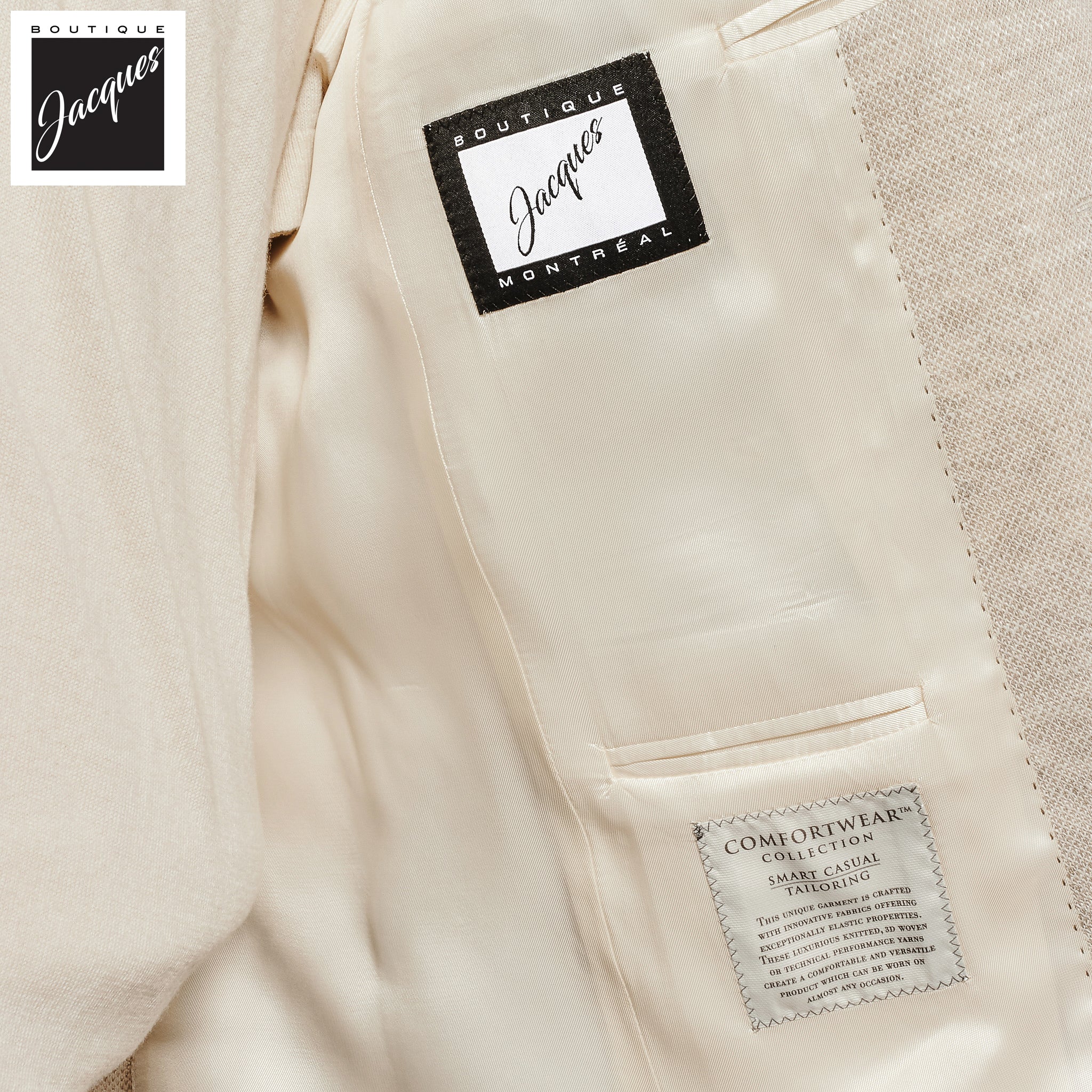 Ivory Linen-Stretch Comfortwear Hampton Contemporary Fit Sport Jacket - Jack Victor - Image 4