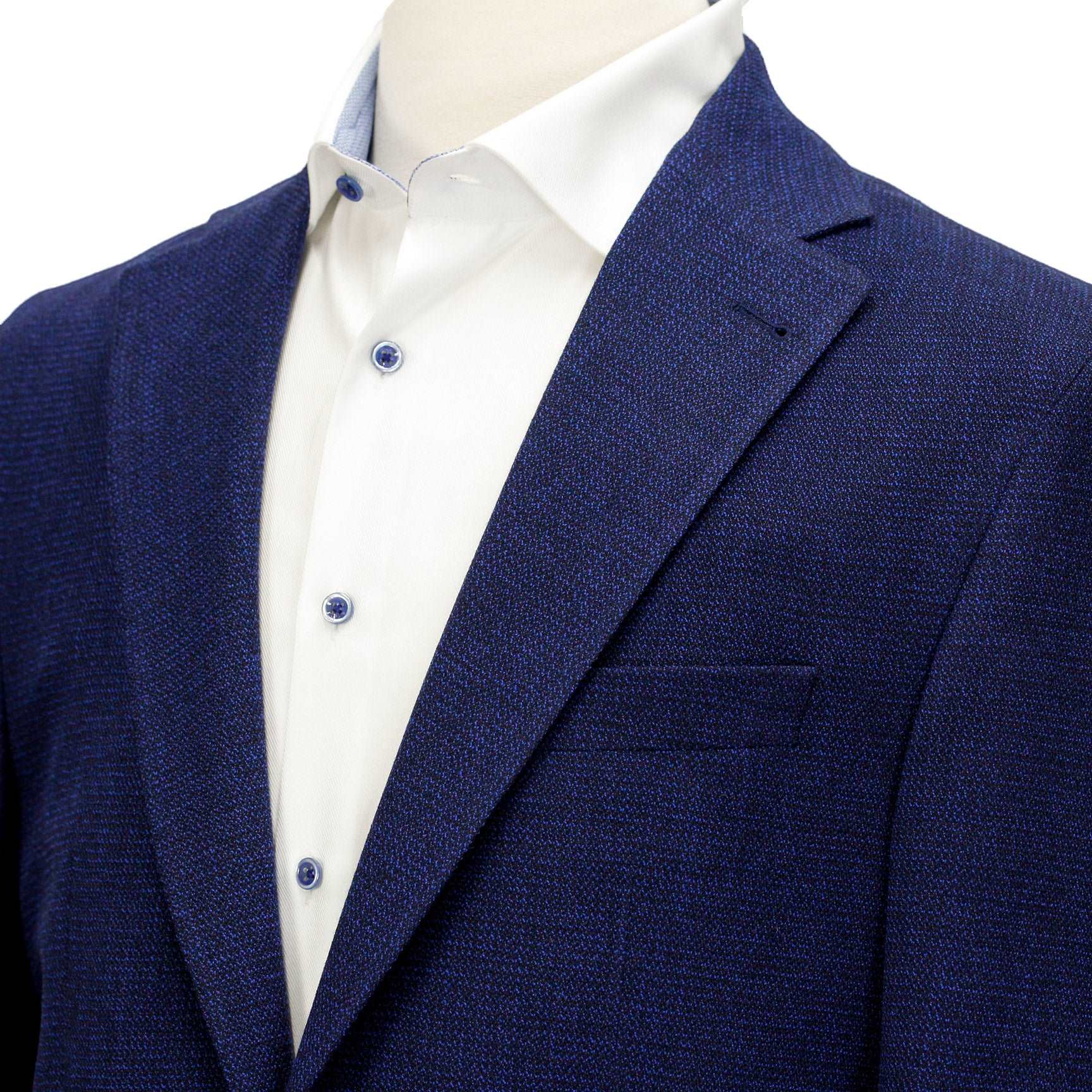Blue Basketweave Hampton Contemporary Fit Unconstructed Sport Jacket - Jack Victor - Image 3