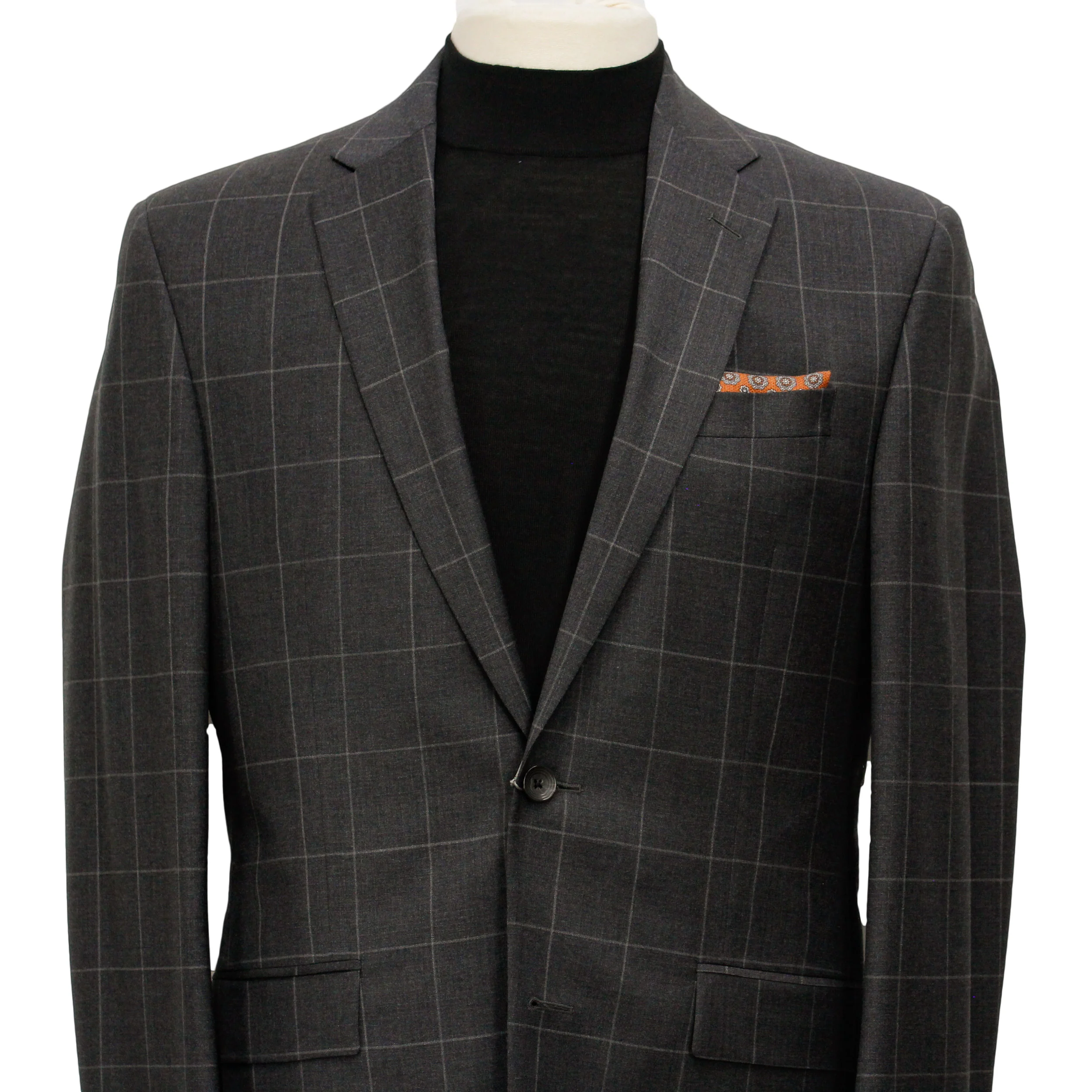 Charcoal Window-pane Check - Fraser Slim Fit Suit Jack Victor - Image 4