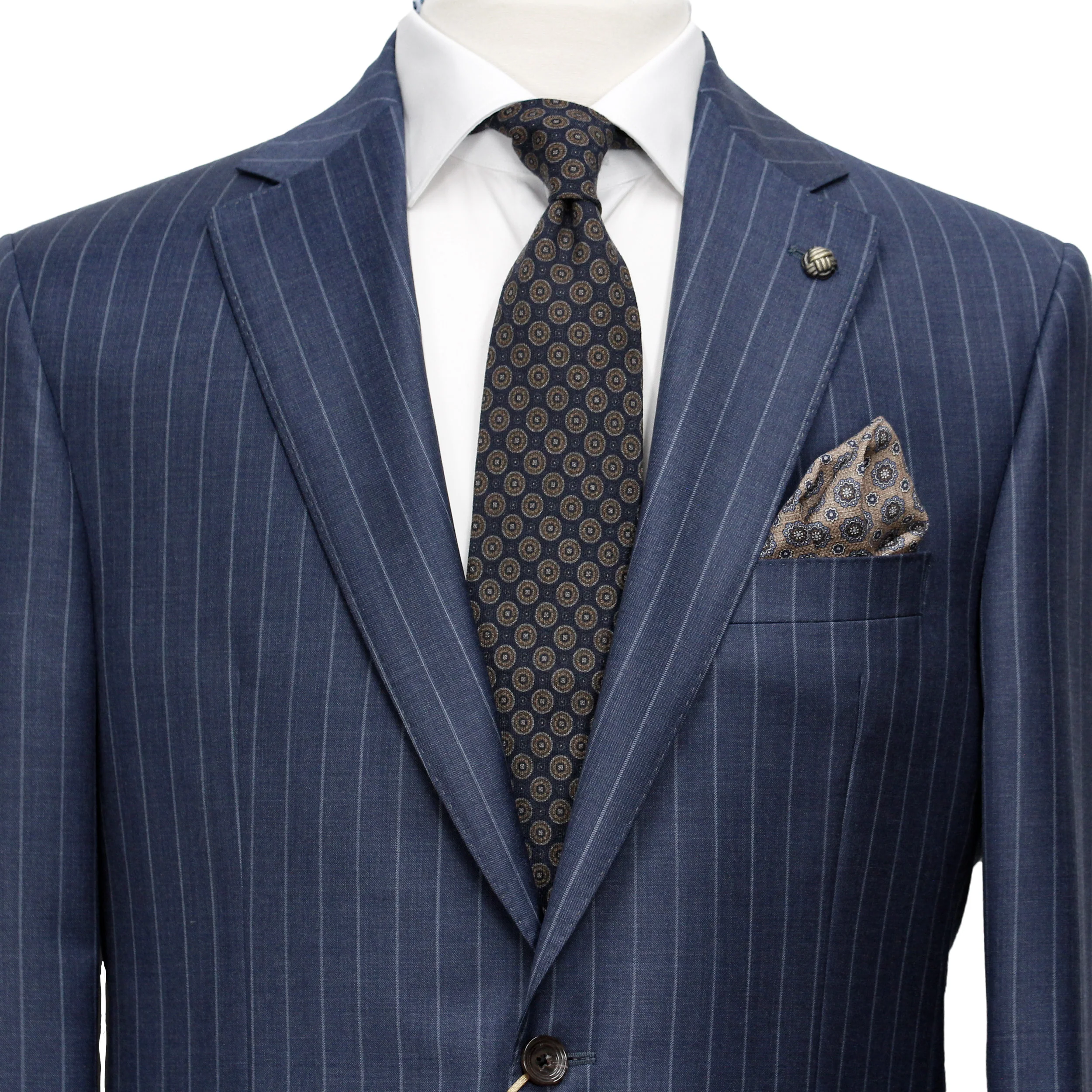 Mid-Blue Pinstripe Essence Modern Fit Suit - Jack Victor - Image 3