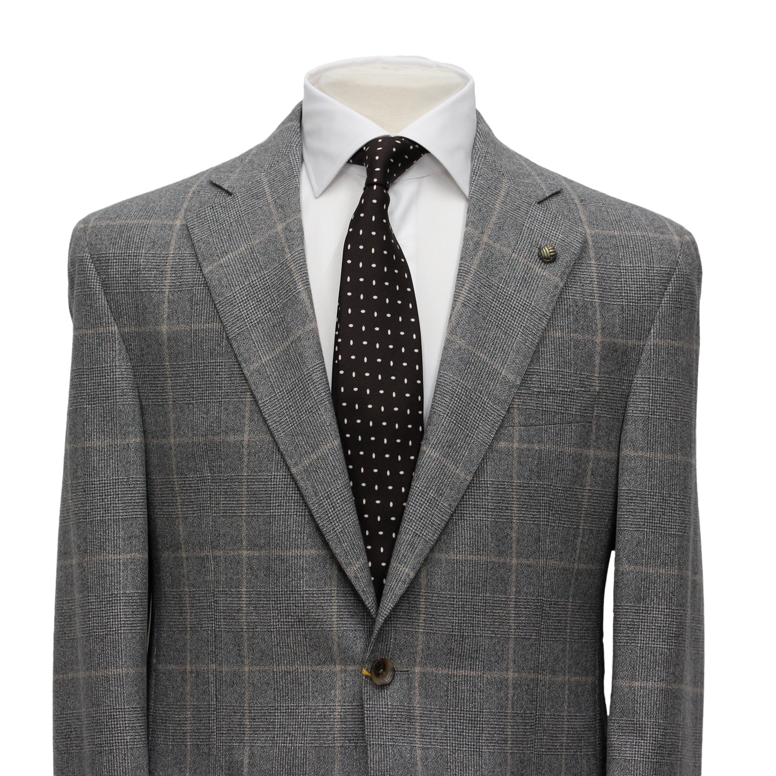 Gray Prince of Wales Check Mason Contemporary Fit DRAGO Wool Suit - Jack Victor - Image 3