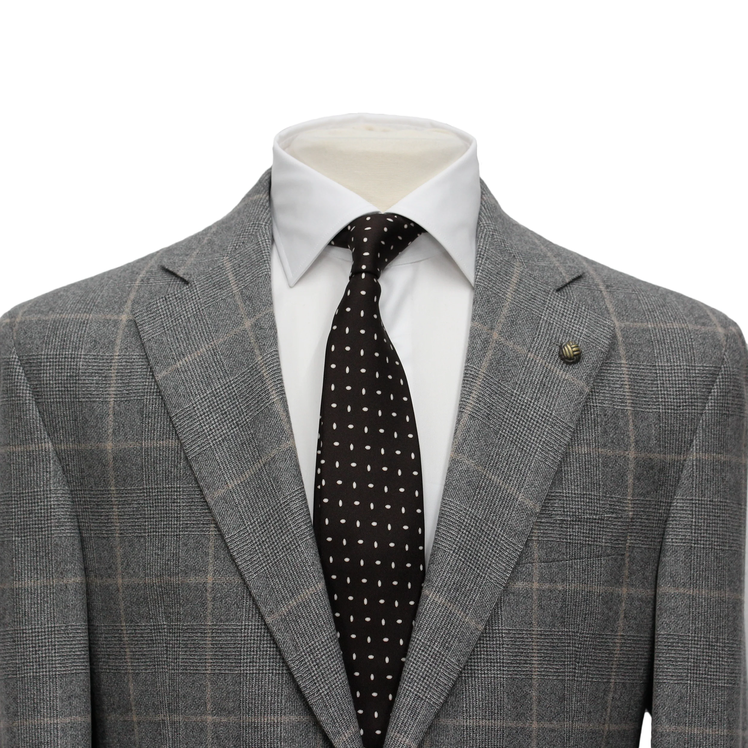 Gray Prince of Wales Check Mason Contemporary Fit DRAGO Wool Suit - Jack Victor - Image 4