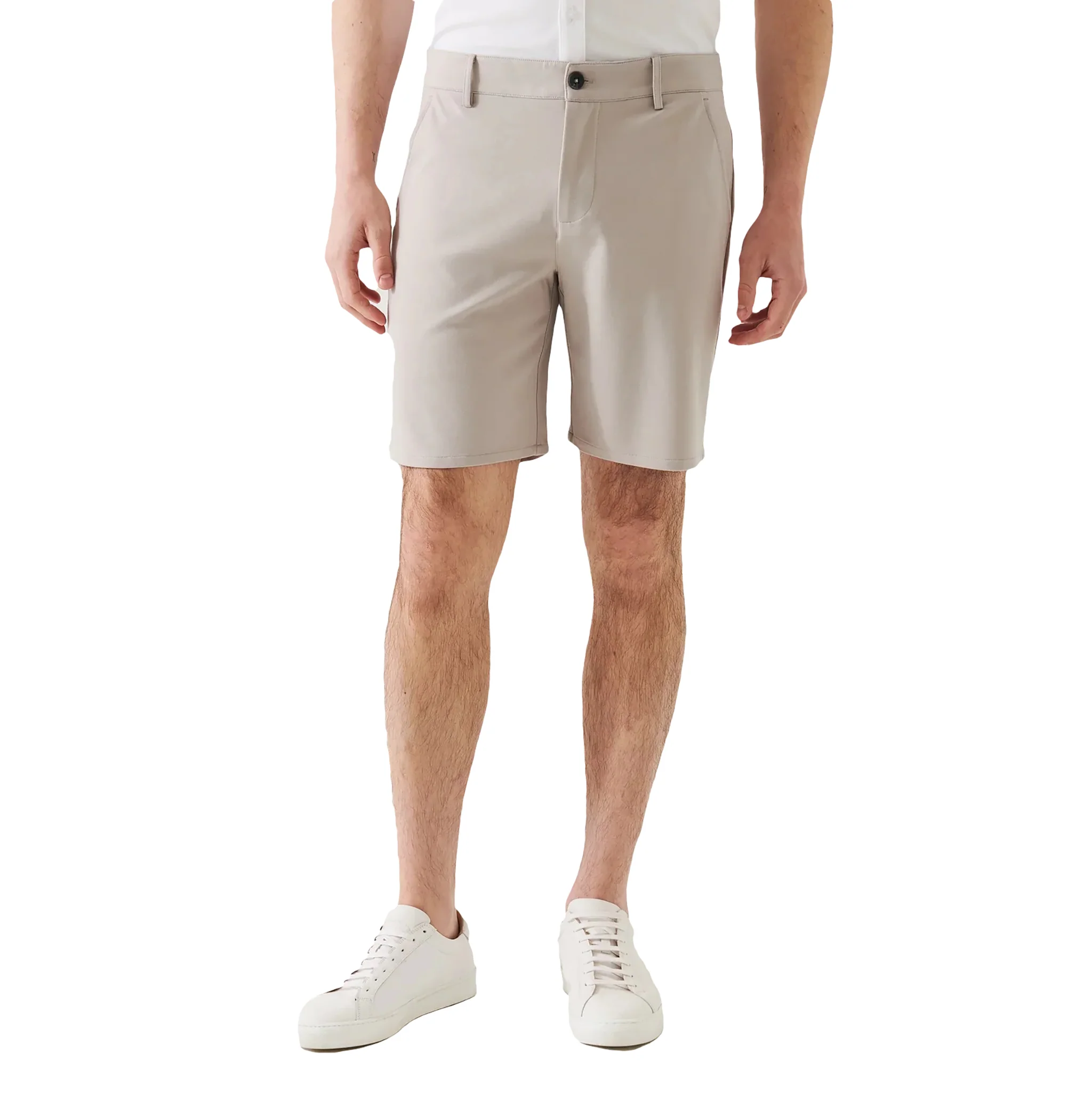 Latte Chino-Style Jersey 4-Way Stretch Shorts - Patrick Assaraf - Image 3