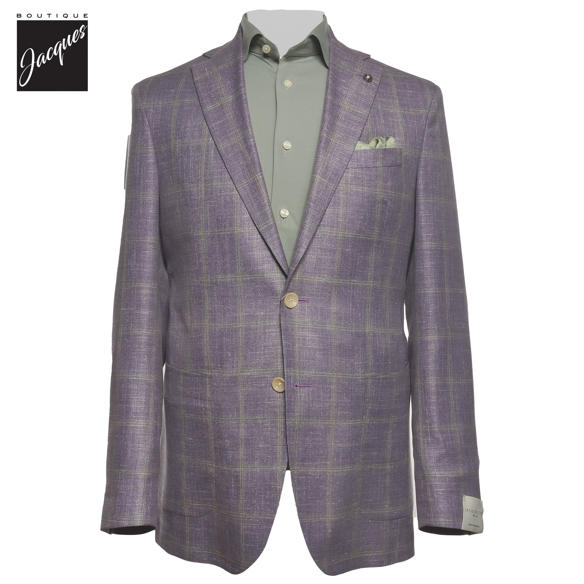 Lavender Check Hampton Loro Piana Contemporary Fit Sport Jacket - Jack Victor