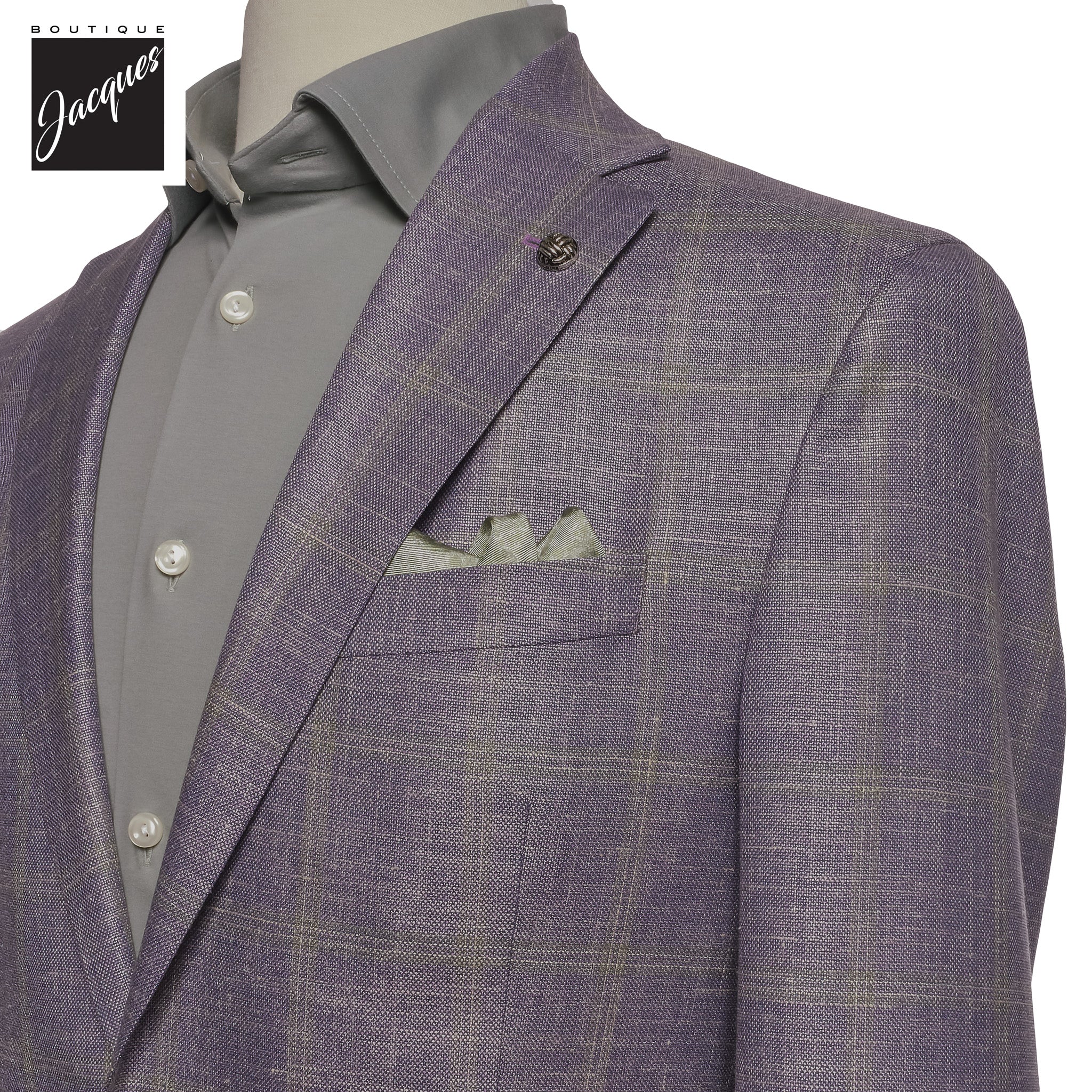 Lavender Check Hampton Loro Piana Contemporary Fit Sport Jacket - Jack Victor - Image 2