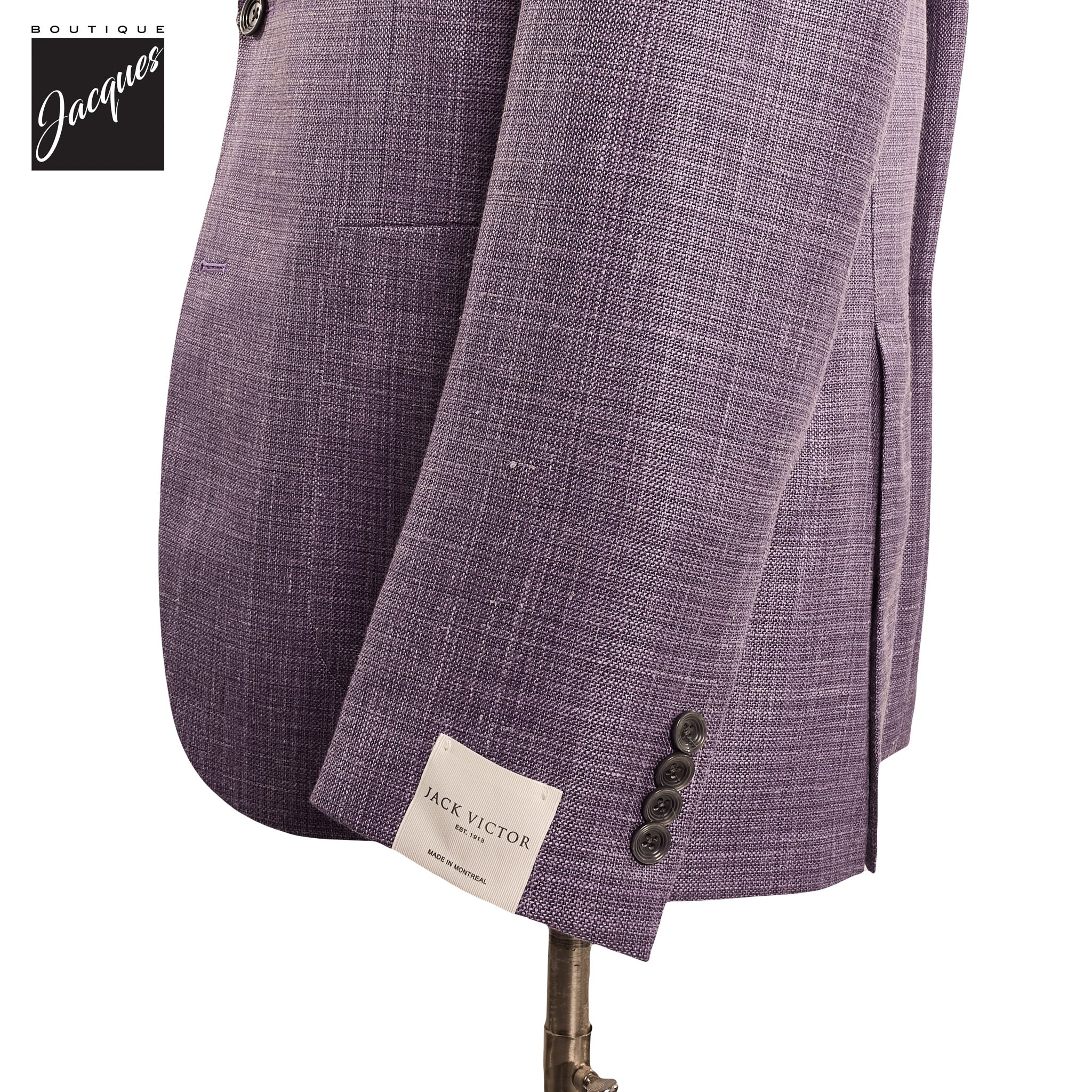 Lavender Neat Wool/Silk/Linen Morton Contemporary Fit Sport Jacket - Jack Victor - Image 3