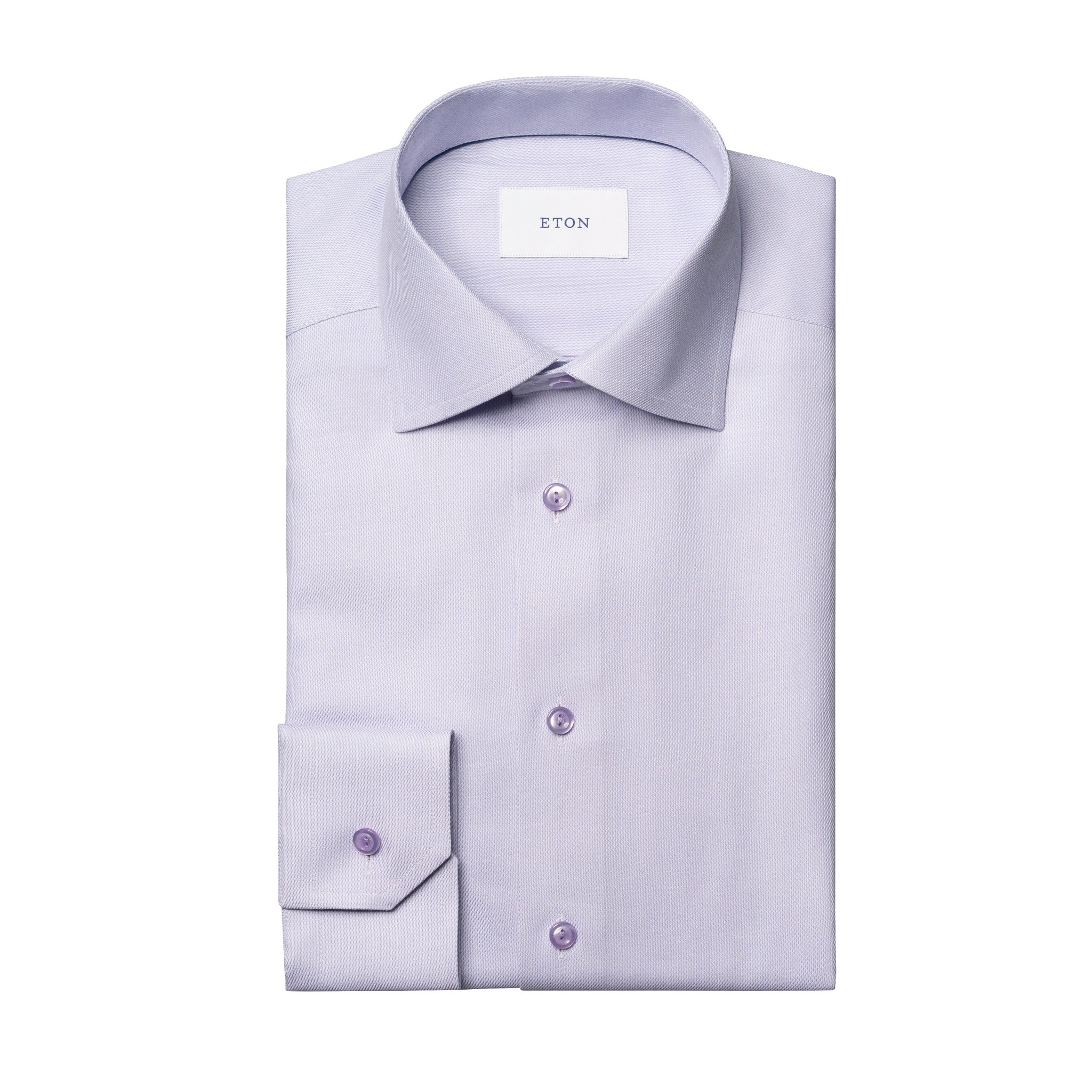 Lavender Semi-Solid Twill Contemporary Fit Shirt - ETON