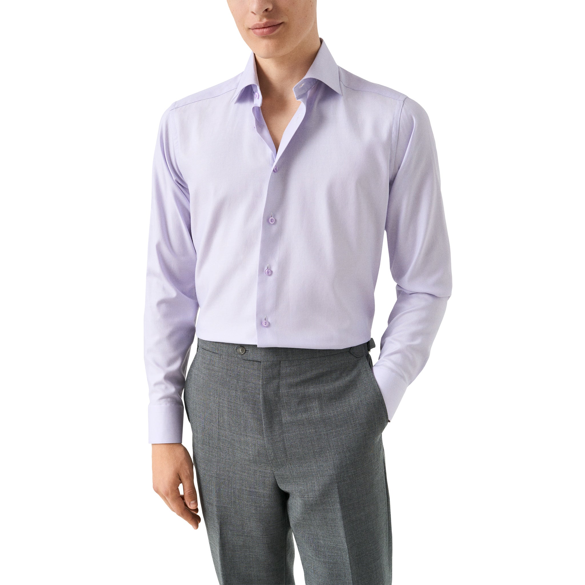 Lavender Semi-Solid Twill Contemporary Fit Shirt - ETON - Image 3