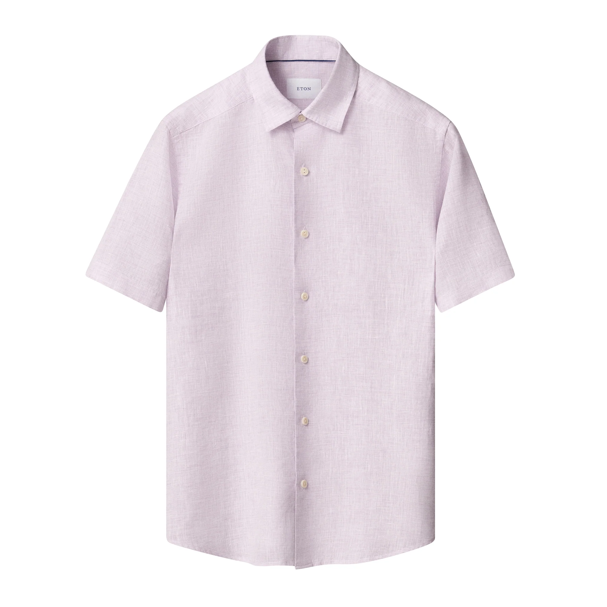 Lavender Solid Linen Short Sleeve Casual Fit Shirt - ETON - Image 2