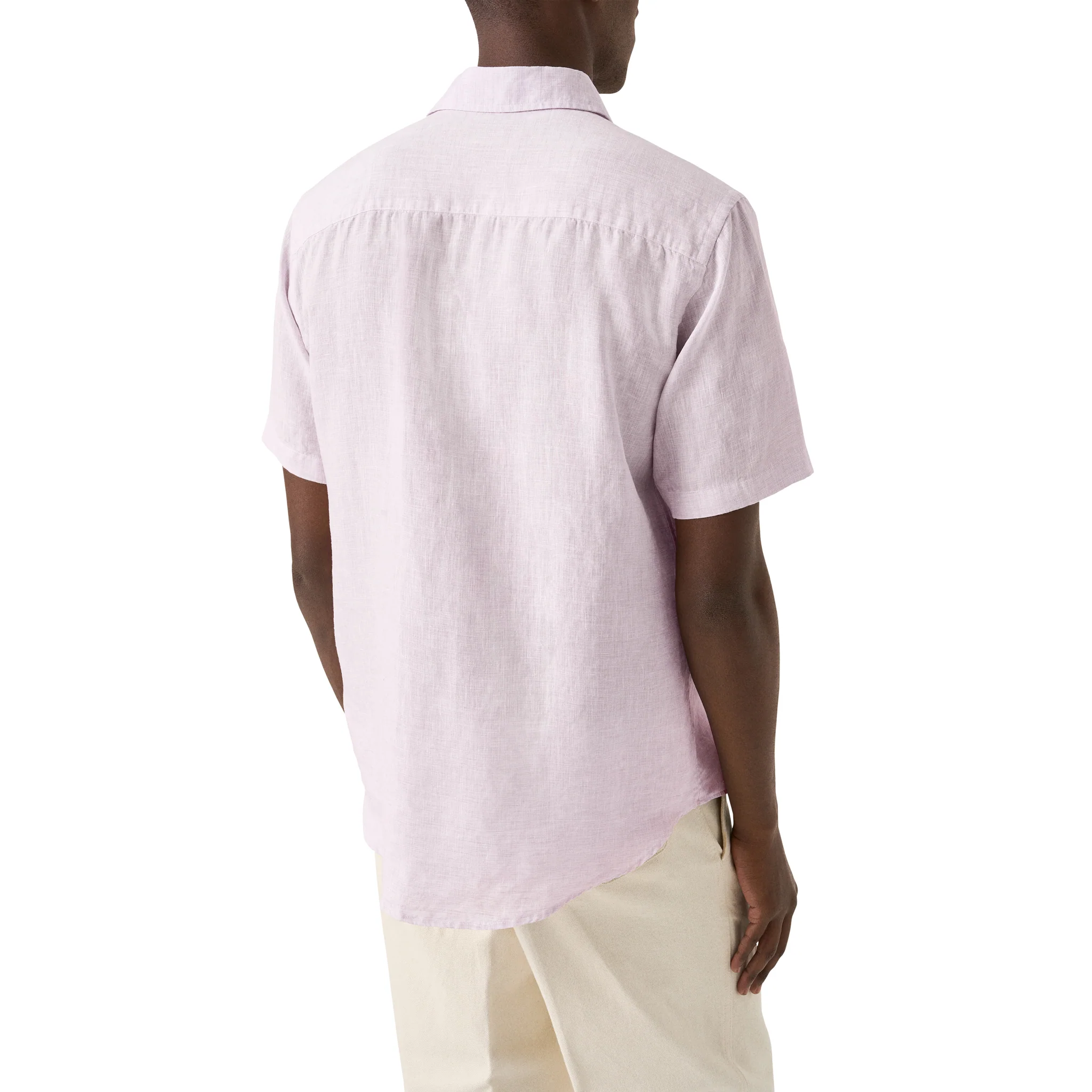 Lavender Solid Linen Short Sleeve Casual Fit Shirt - ETON - Image 5