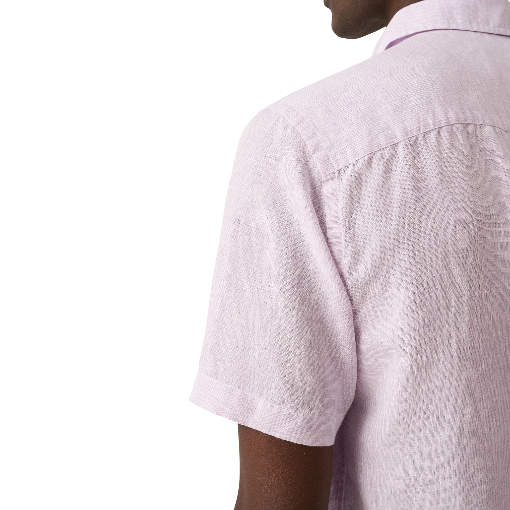 Lavender Solid Linen Short Sleeve Casual Fit Shirt - ETON - Image 6