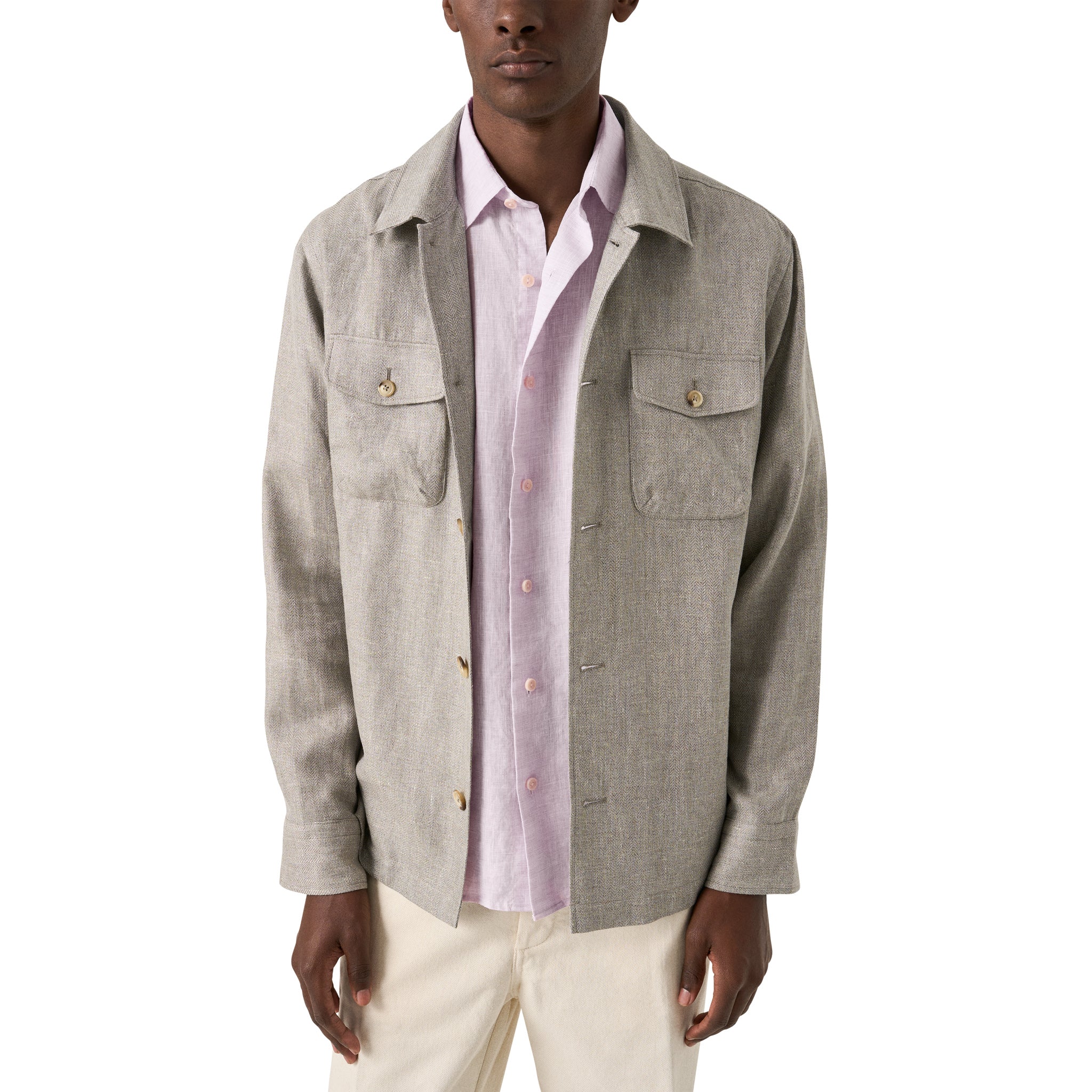 Lavender Solid Linen Short Sleeve Casual Fit Shirt - ETON - Image 7