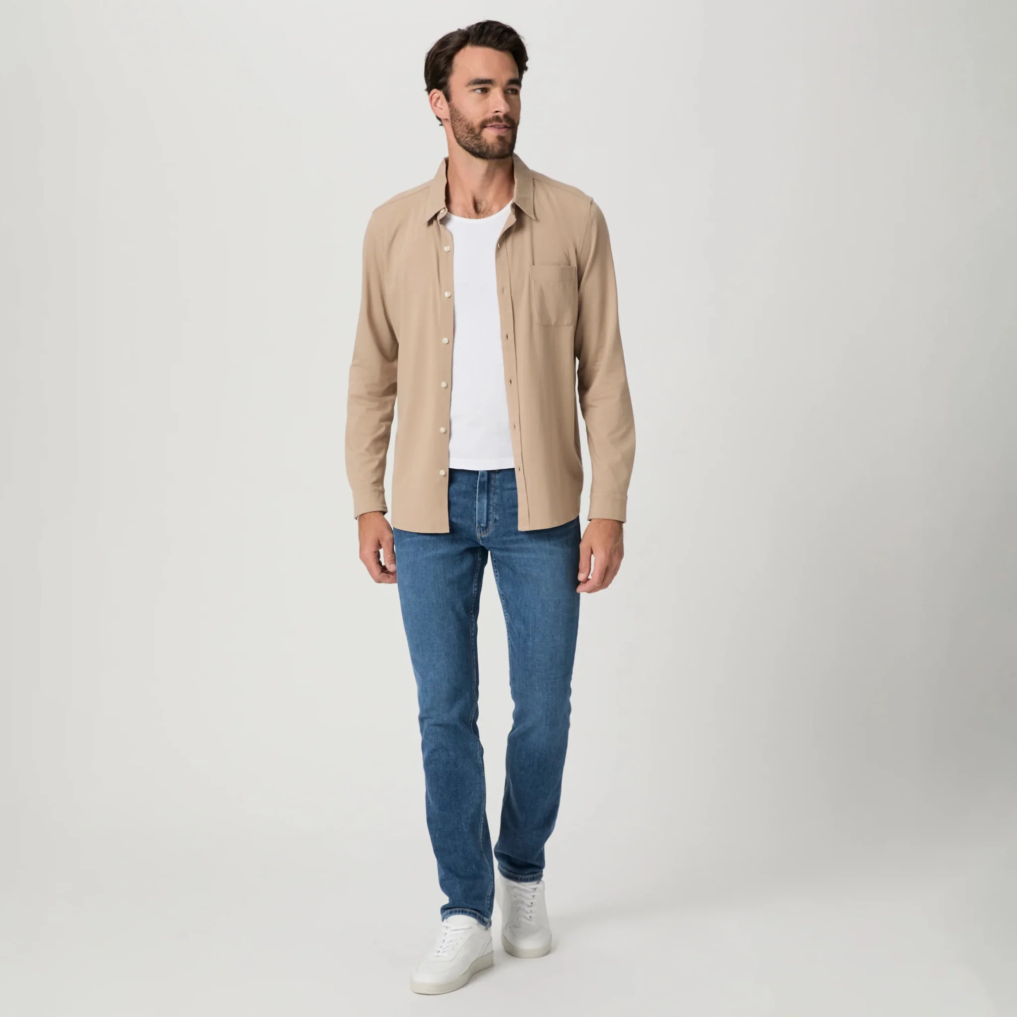 Lennox - Orben - Blue Mid Wash Slim Fit Vintage Transcend Jeans - PAIGE