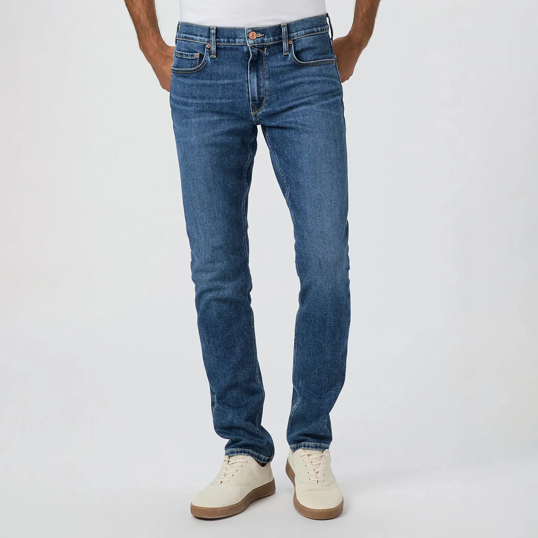 Lennox - Orben - Blue Mid Wash Slim Fit Vintage Transcend Jeans - PAIGE - Image 2
