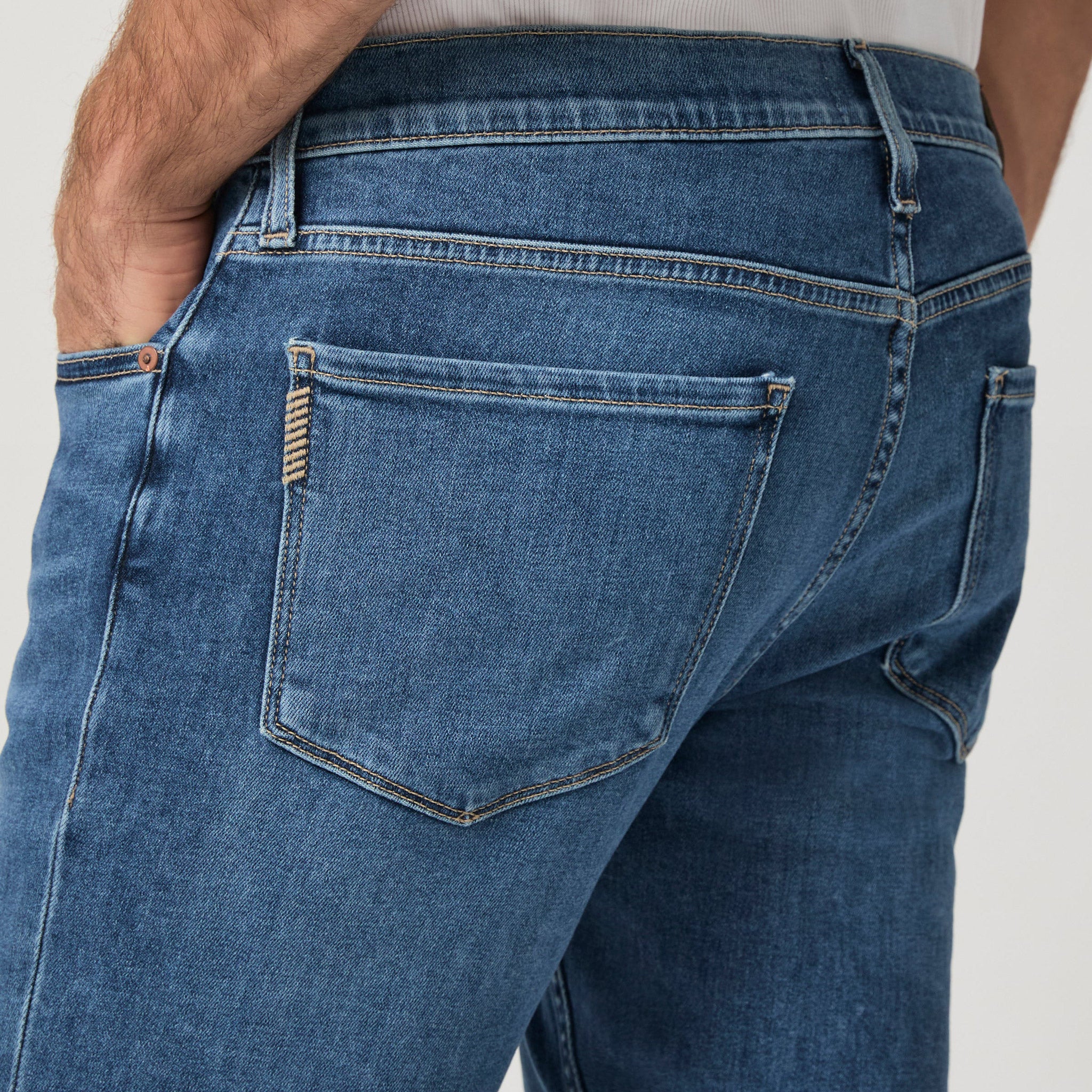 Lennox - Orben - Blue Mid Wash Slim Fit Vintage Transcend Jeans - PAIGE - Image 5