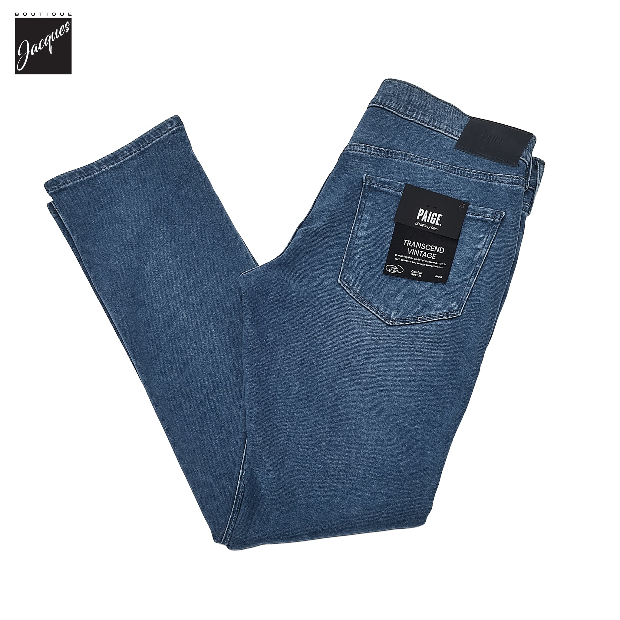 Lennox - Orin - Blue Mid Wash Slim Fit Vintage Transcend Jeans - PAIGE