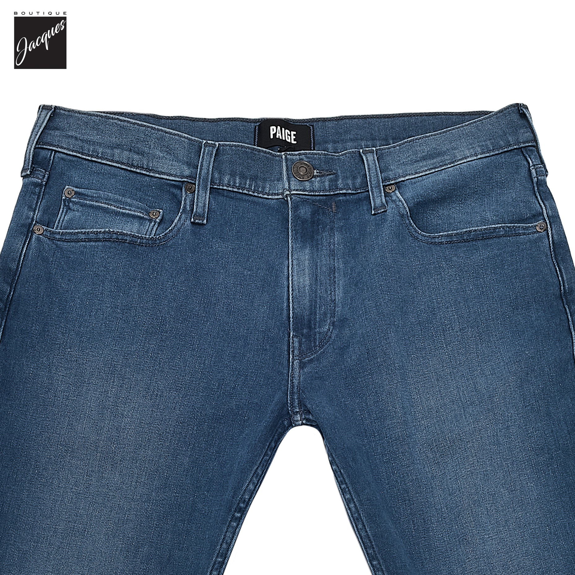 Lennox - Orin - Blue Mid Wash Slim Fit Vintage Transcend Jeans - PAIGE - Image 3
