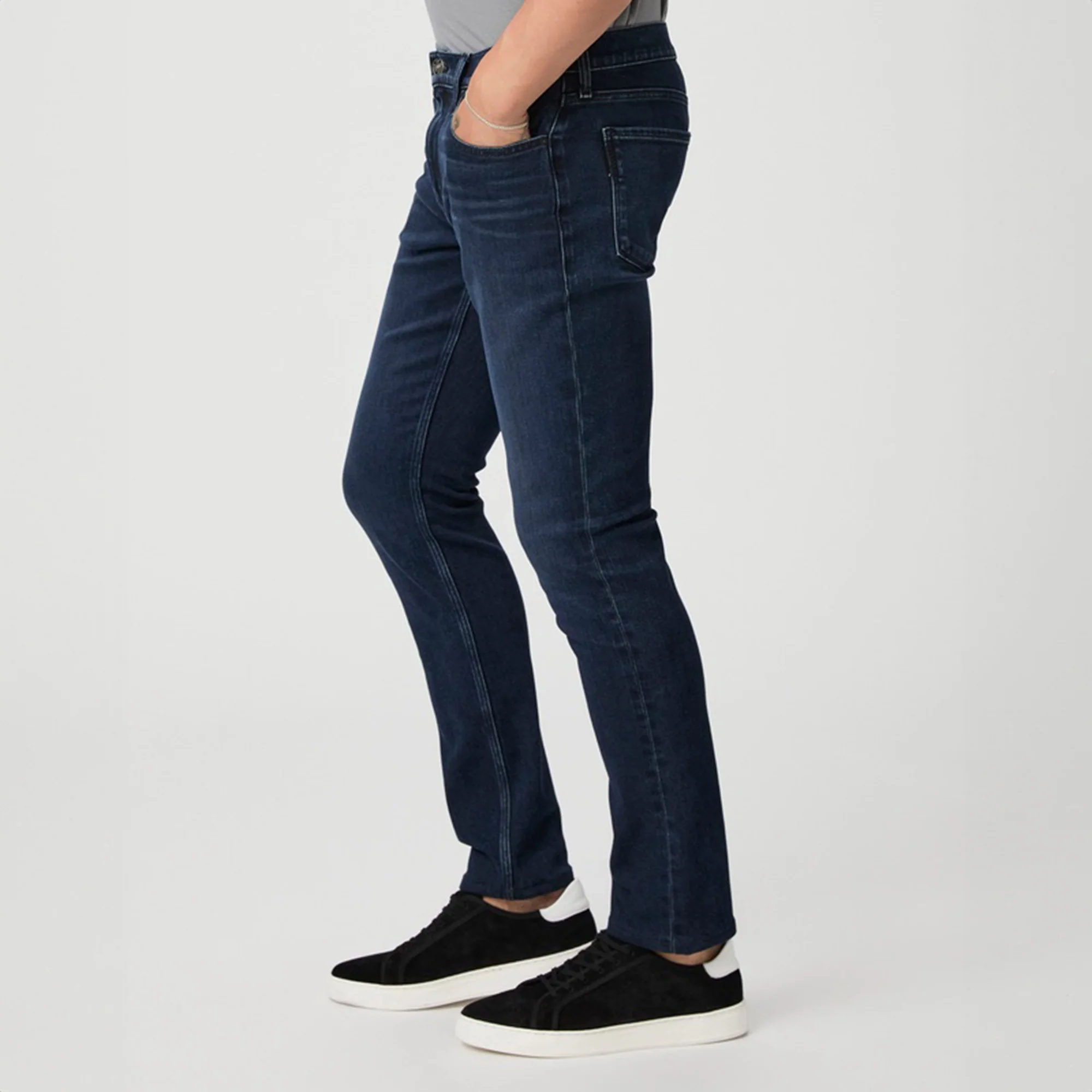Lennox - Portola - Slim Fit Five Pocket Blue Dark Wash Jean - PAIGE - Image 3