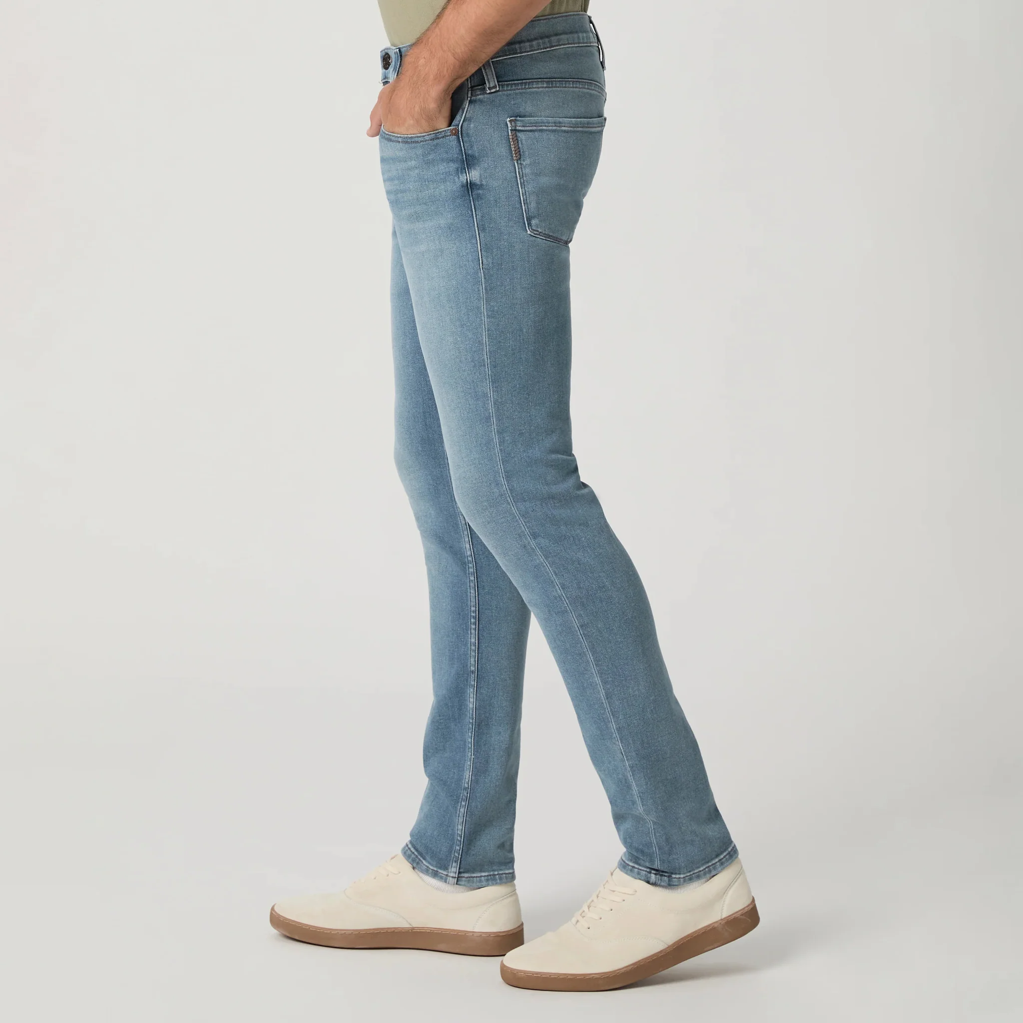Lennox - Tyson - Blue Light Wash Slim Fit Vintage Transcend Jeans - PAIGE - Image 3