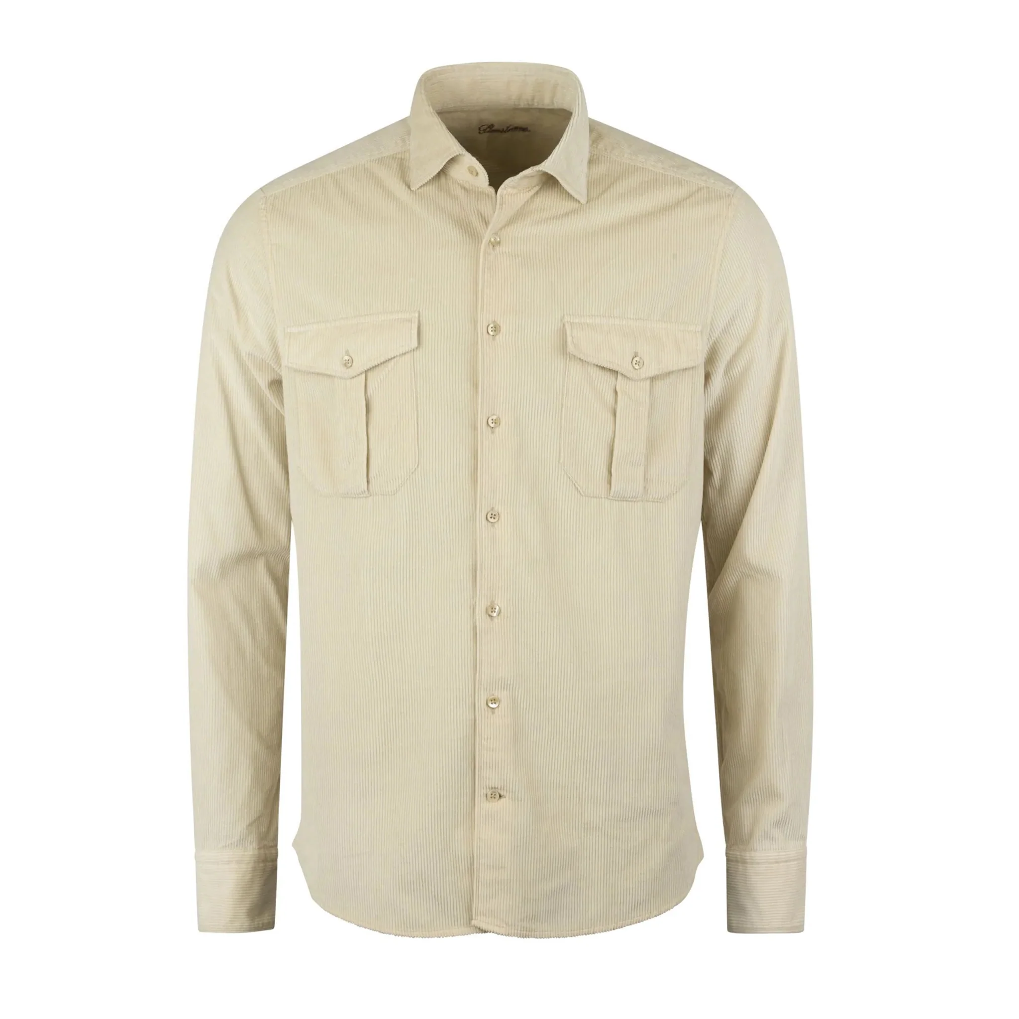 Light Beige Corduroy Slimline Overshirt - Stenströms - Image 7