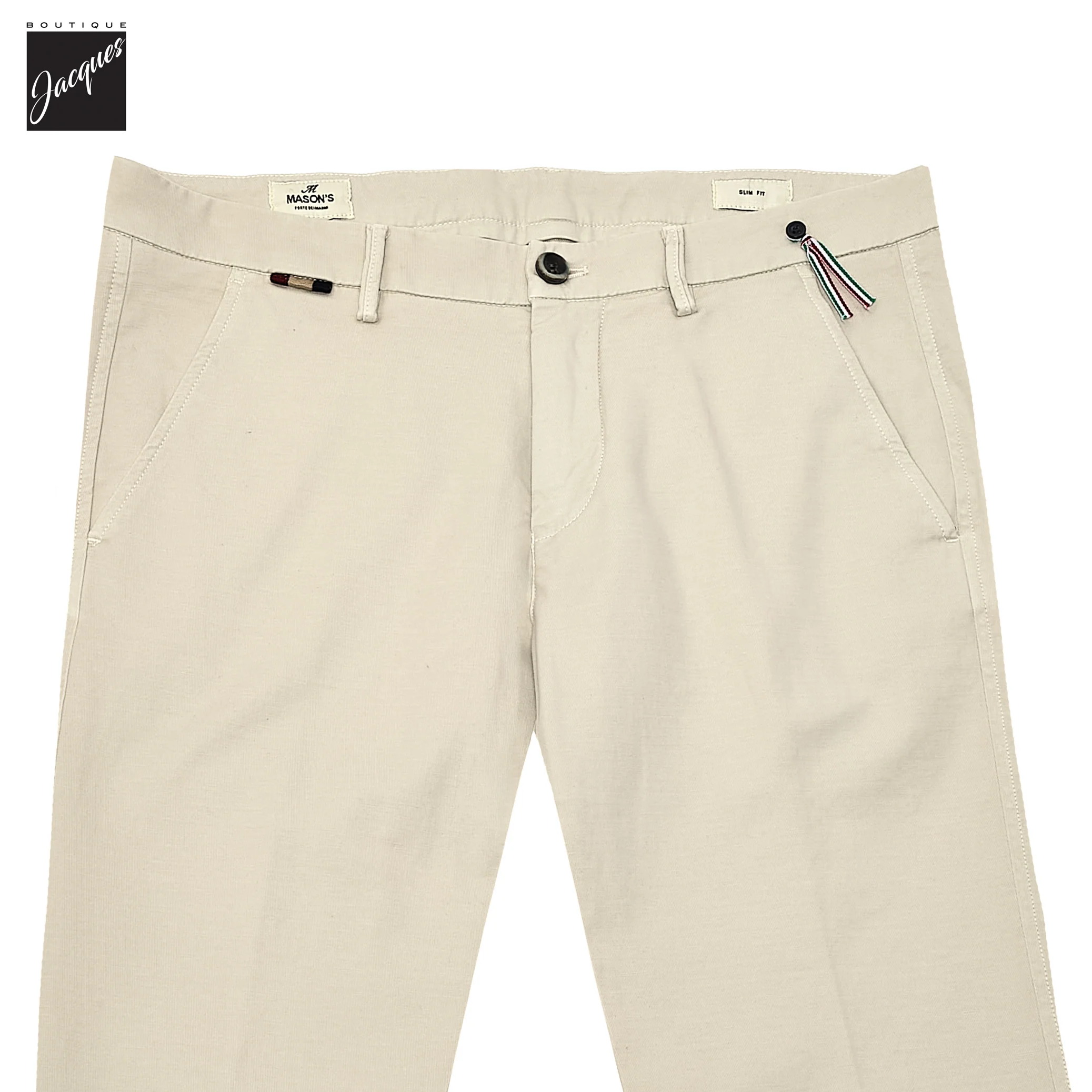 Light Beige Gaberdine Stretch Torino Slim Fit Chino Pants - Mason's - Image 4