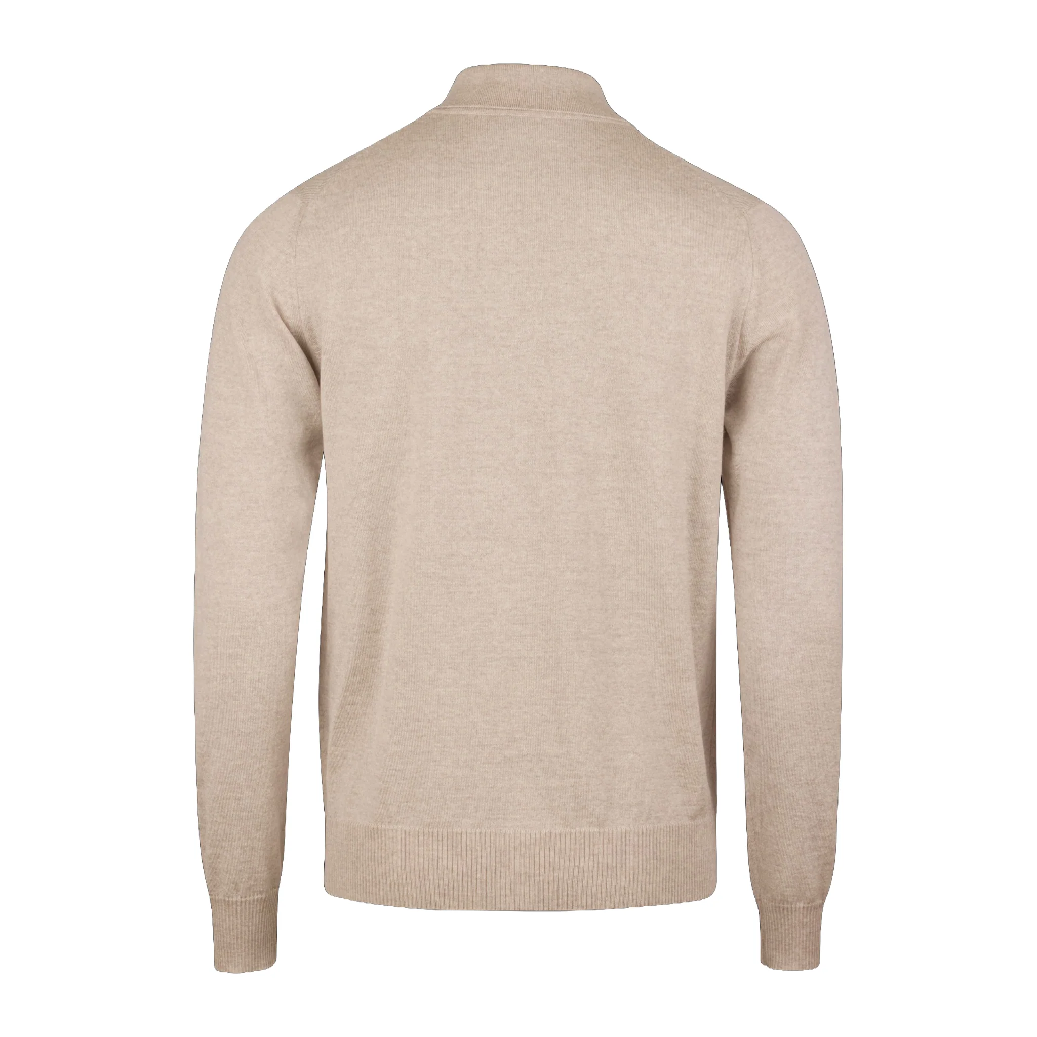 Light Beige Merino Wool Polo Cardigan - Stenstroms - Image 2