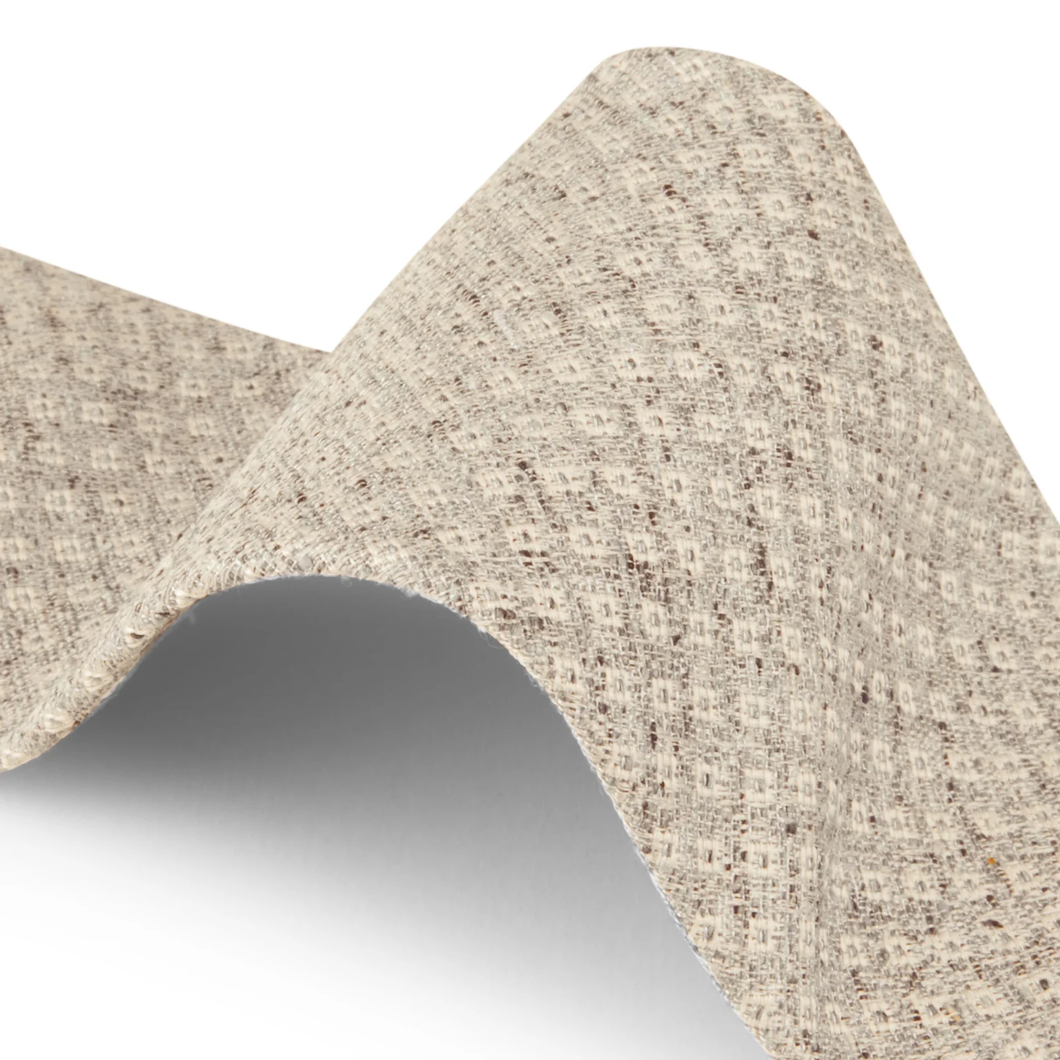 Light Beige Micro Diamond Patterned Woven Silk Tie - Stenströms - Image 2