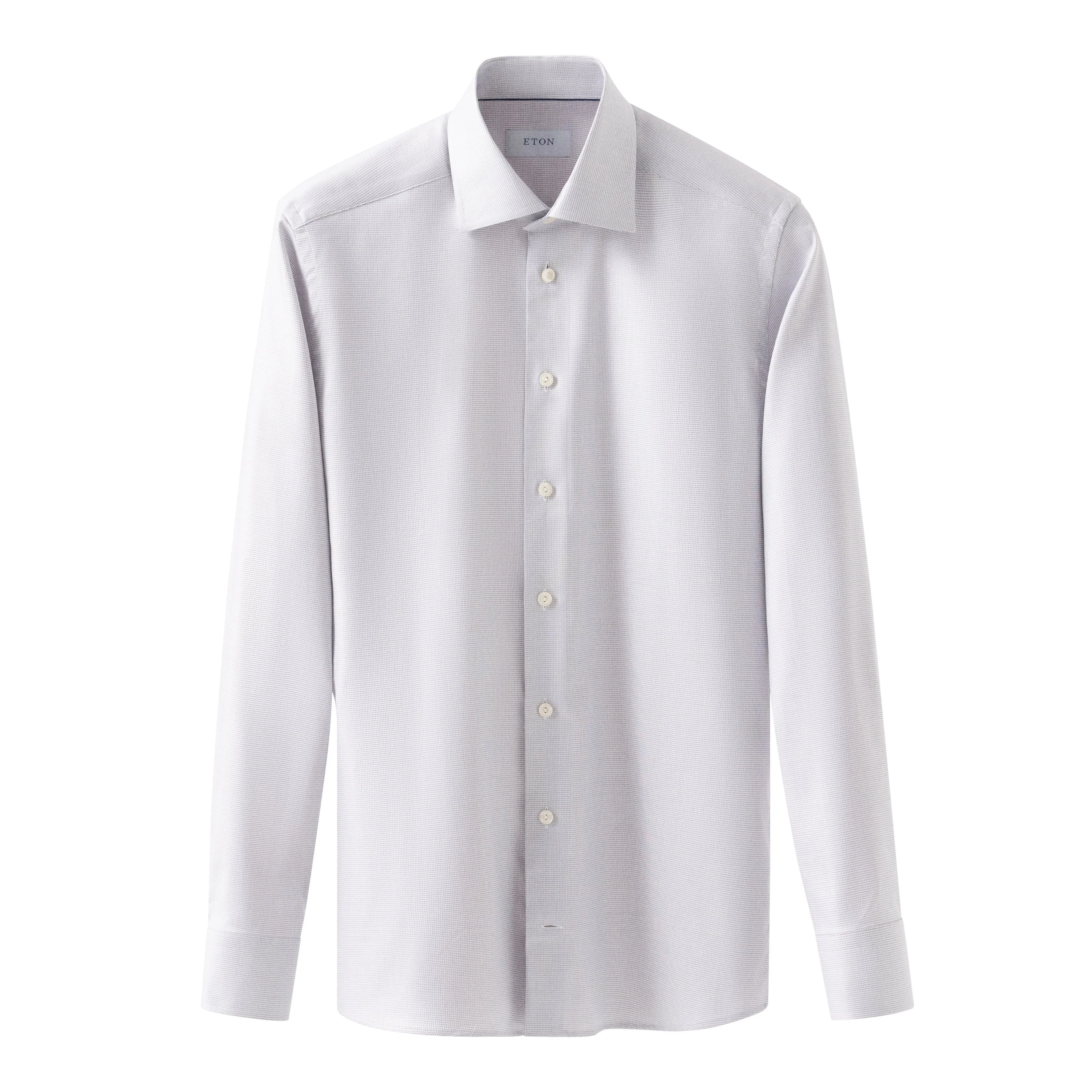 Pale Beige Semi Solid Cotton Tencel™ Lyocell Contemporary Fit Shirt - ETON - Image 3