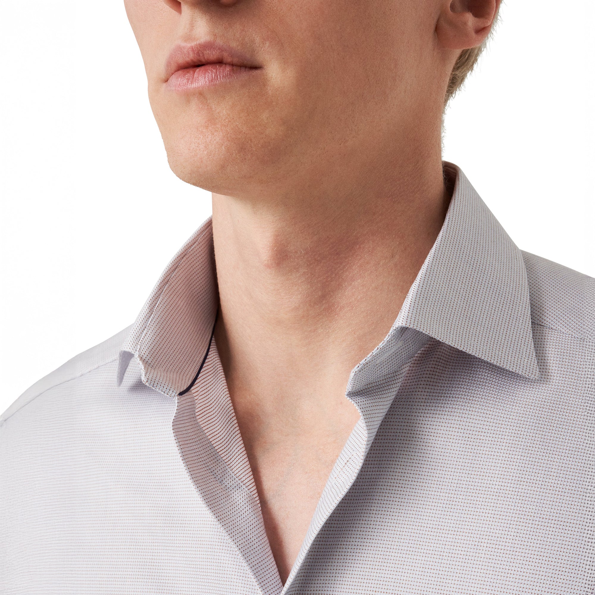 Pale Beige Semi Solid Cotton Tencel™ Lyocell Contemporary Fit Shirt - ETON - Image 6