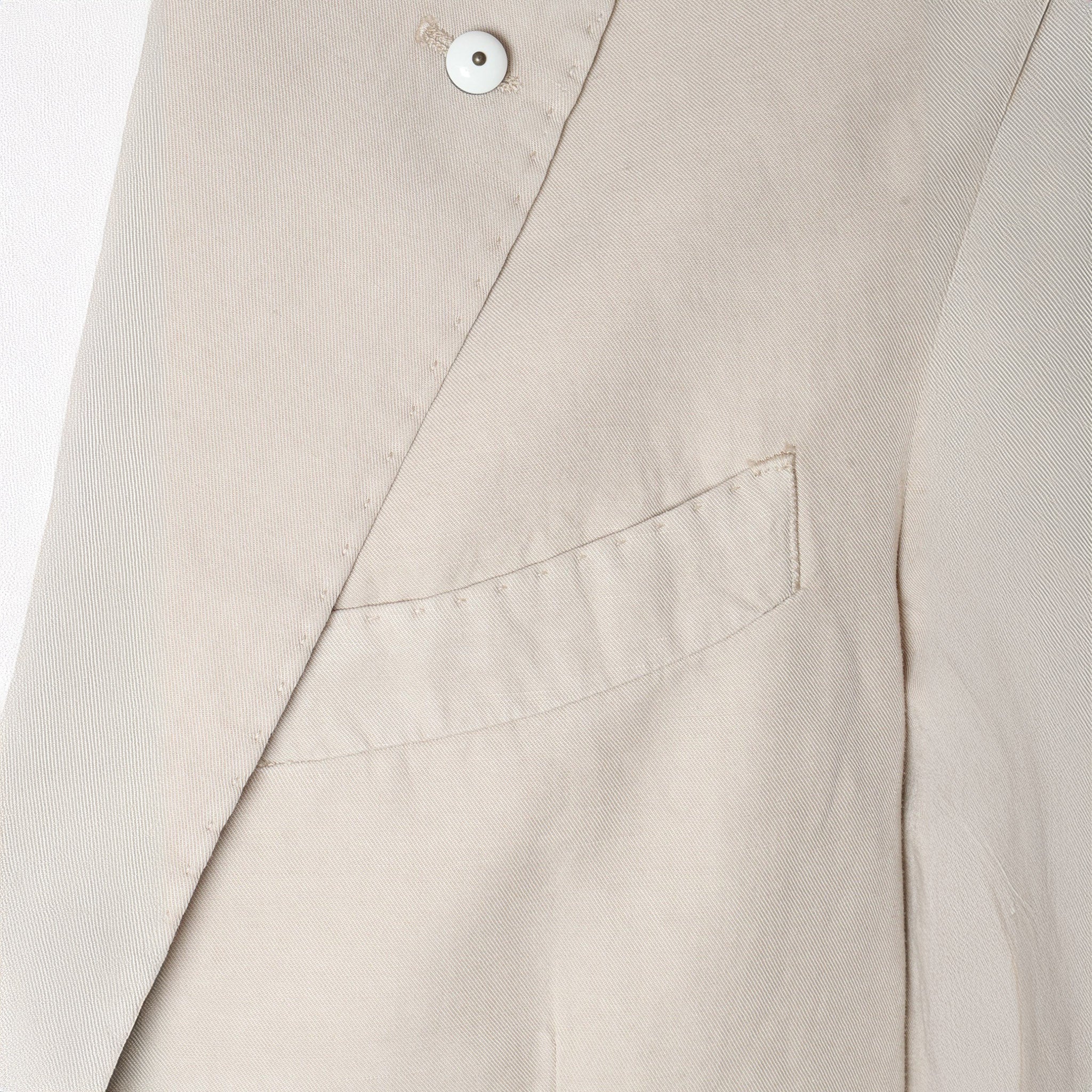 Light Beige Solid Lyocell-Linen-Cotton Unlined Sport Jacket - L.B.M 1911 - Image 13