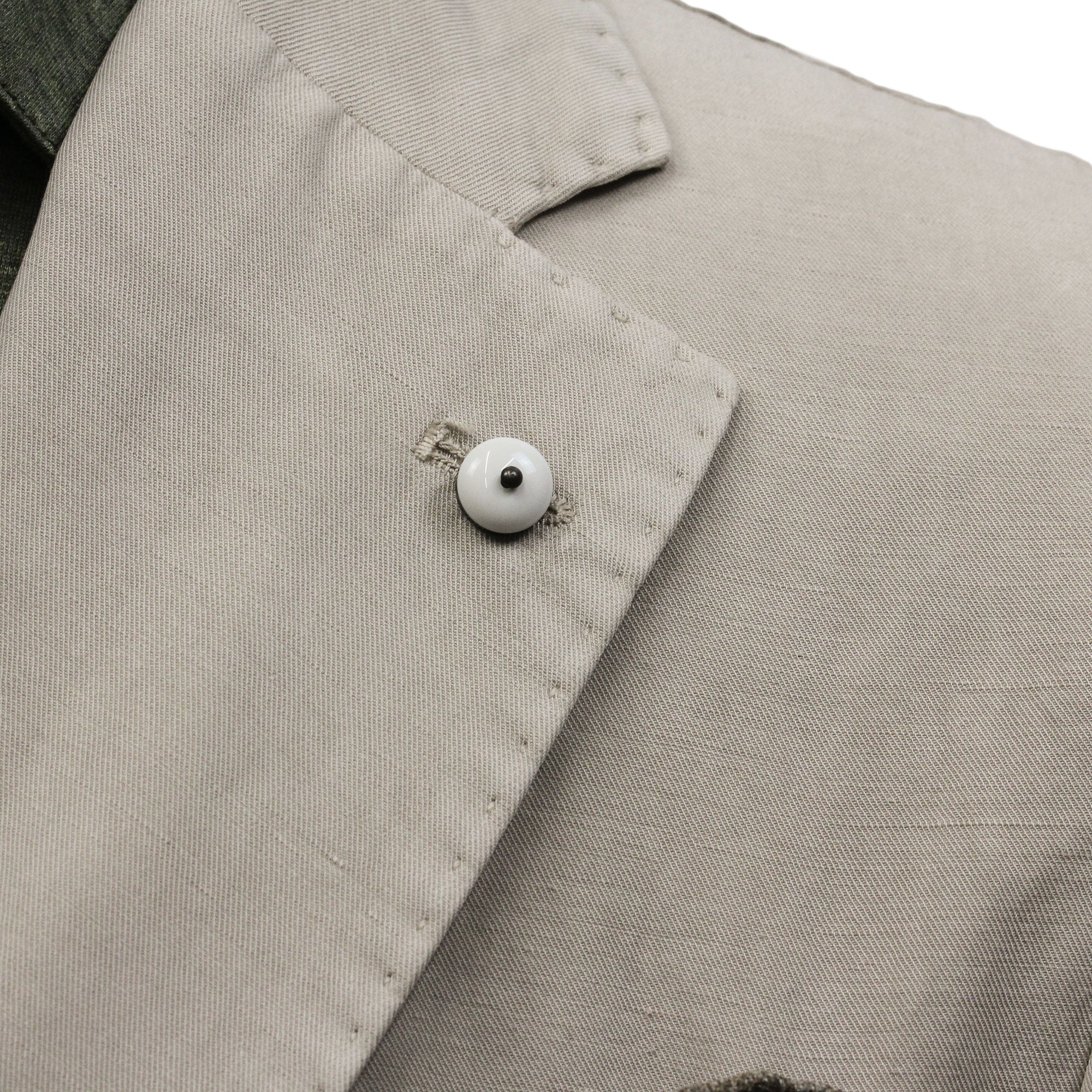 Light Beige Solid Lyocell-Linen-Cotton Unlined Sport Jacket - L.B.M 1911 - Image 8