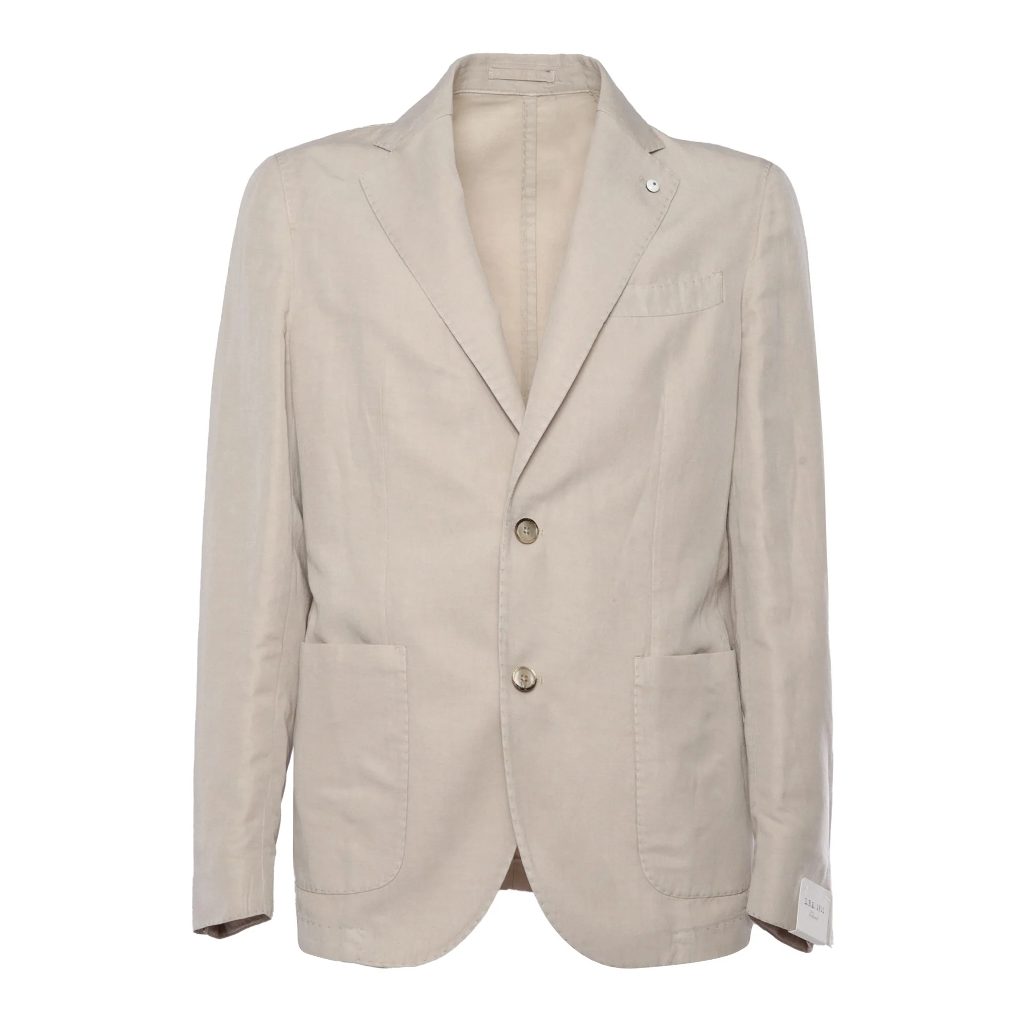 Light Beige Solid Lyocell-Linen-Cotton Unlined Sport Jacket - L.B.M 1911 - Image 9