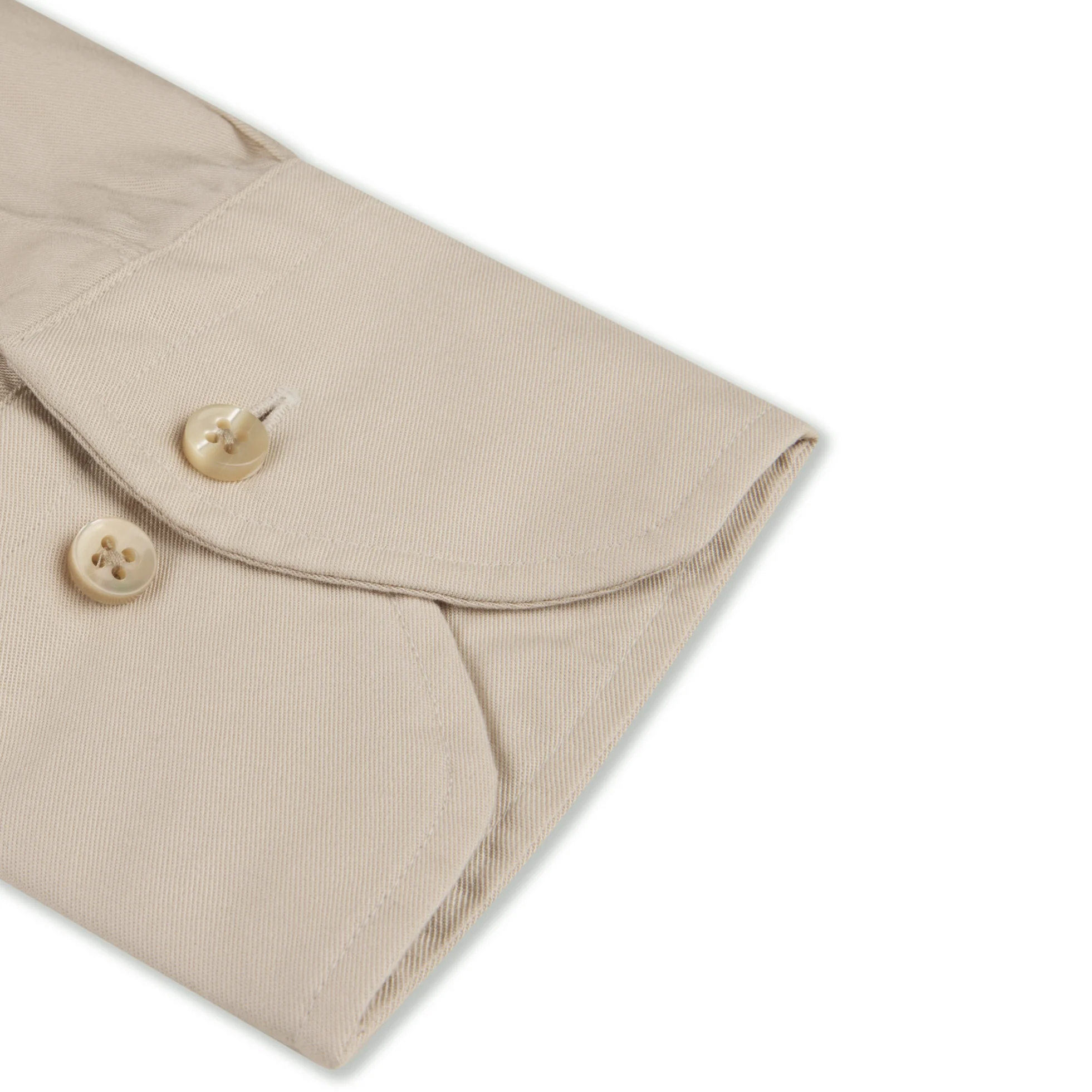 Light Beige Solid Lyocell Regular Fit Casual Shirt - Stenströms - Image 3