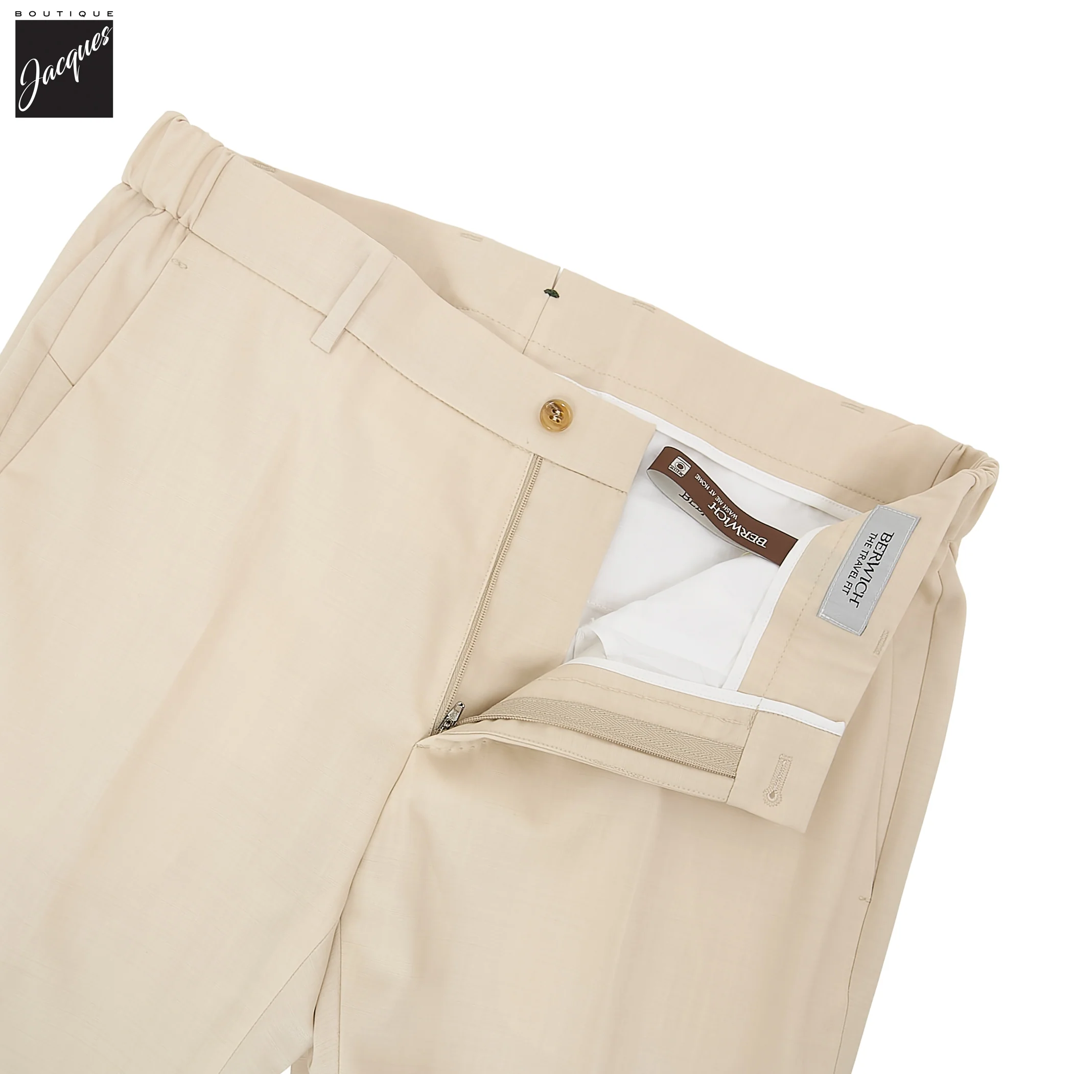 Light Beige Wool-Stretch Morello Elax Trouser - Berwich - Image 4