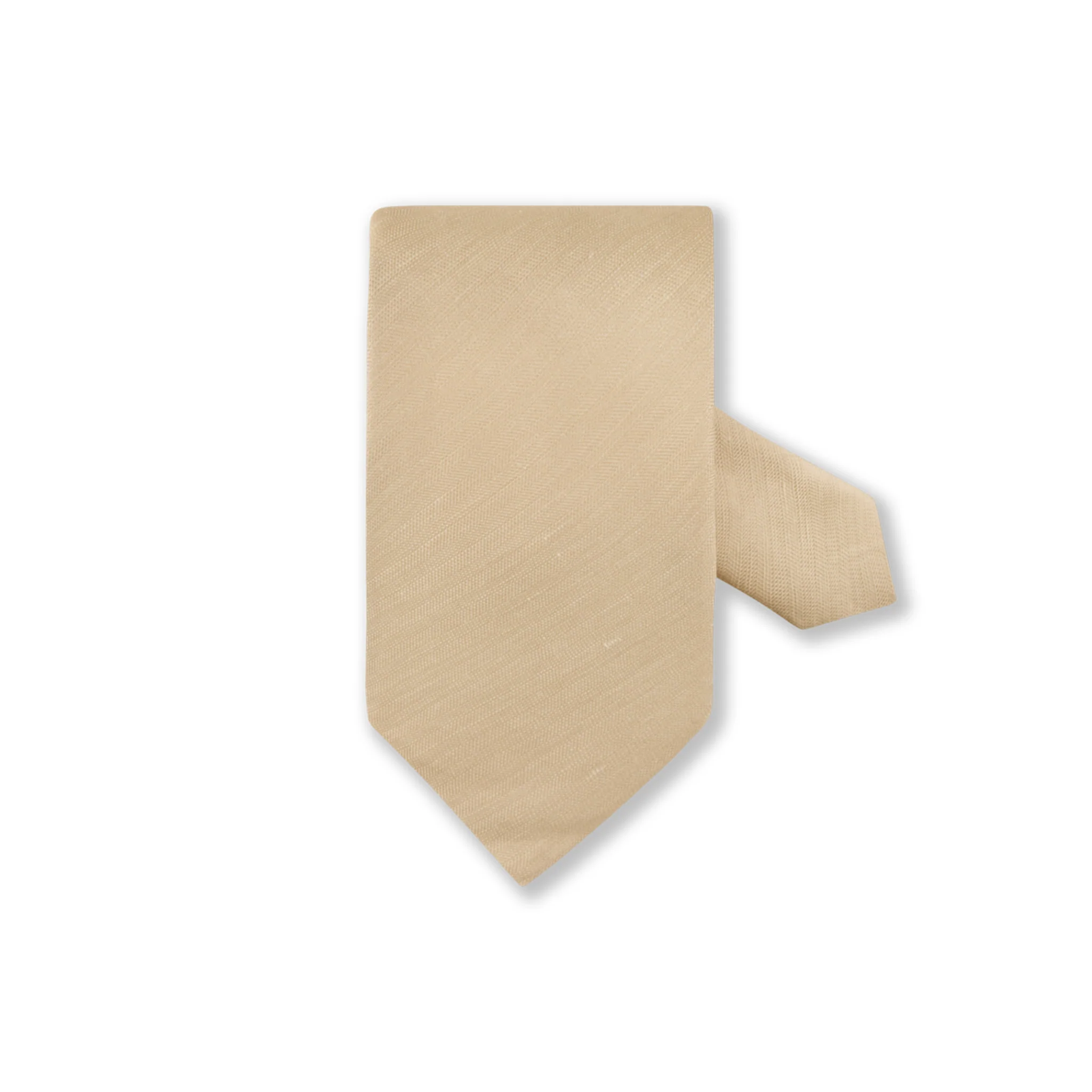 Light Beige Woven Silk-Linen Tie - Stenströms