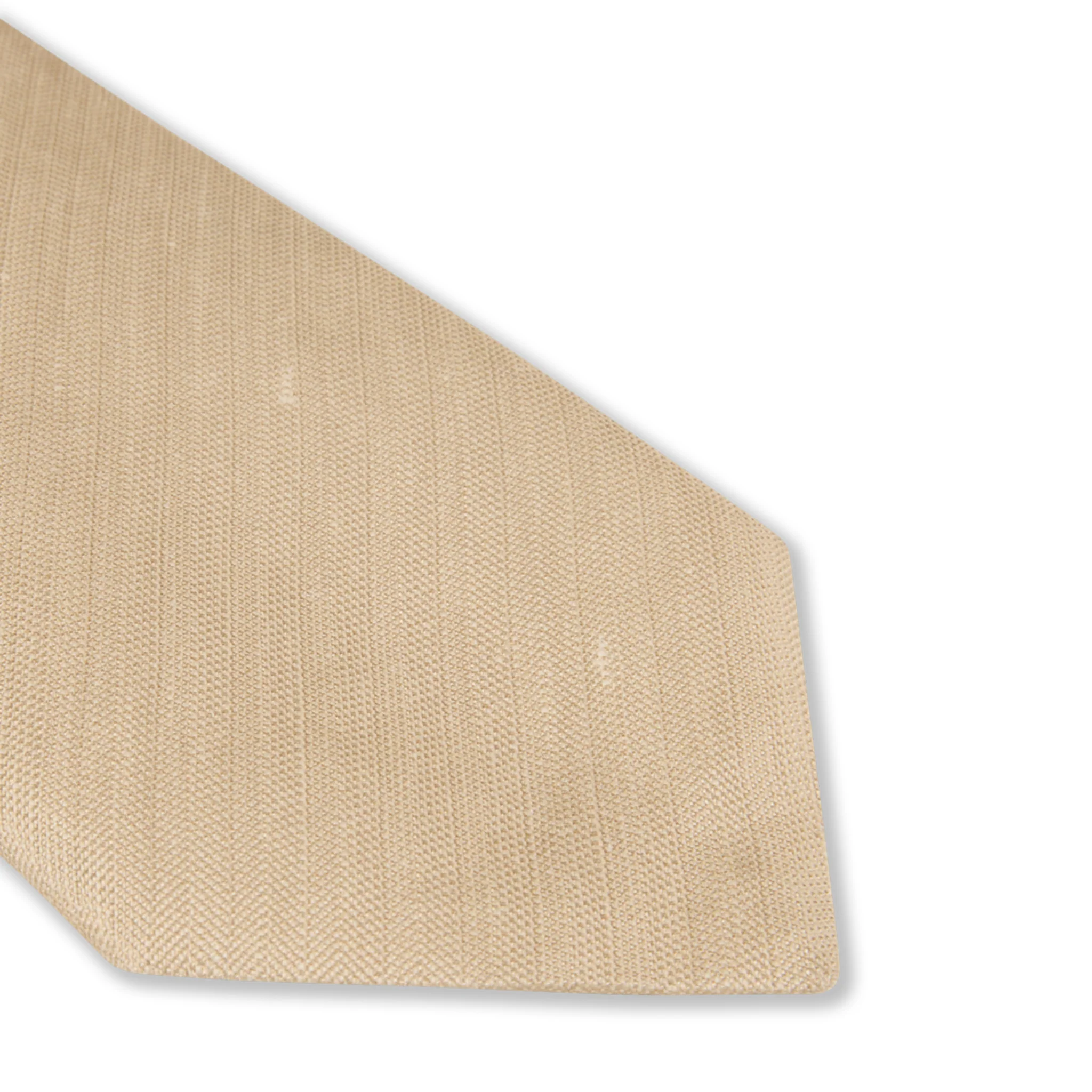 Light Beige Woven Silk-Linen Tie - Stenströms - Image 2