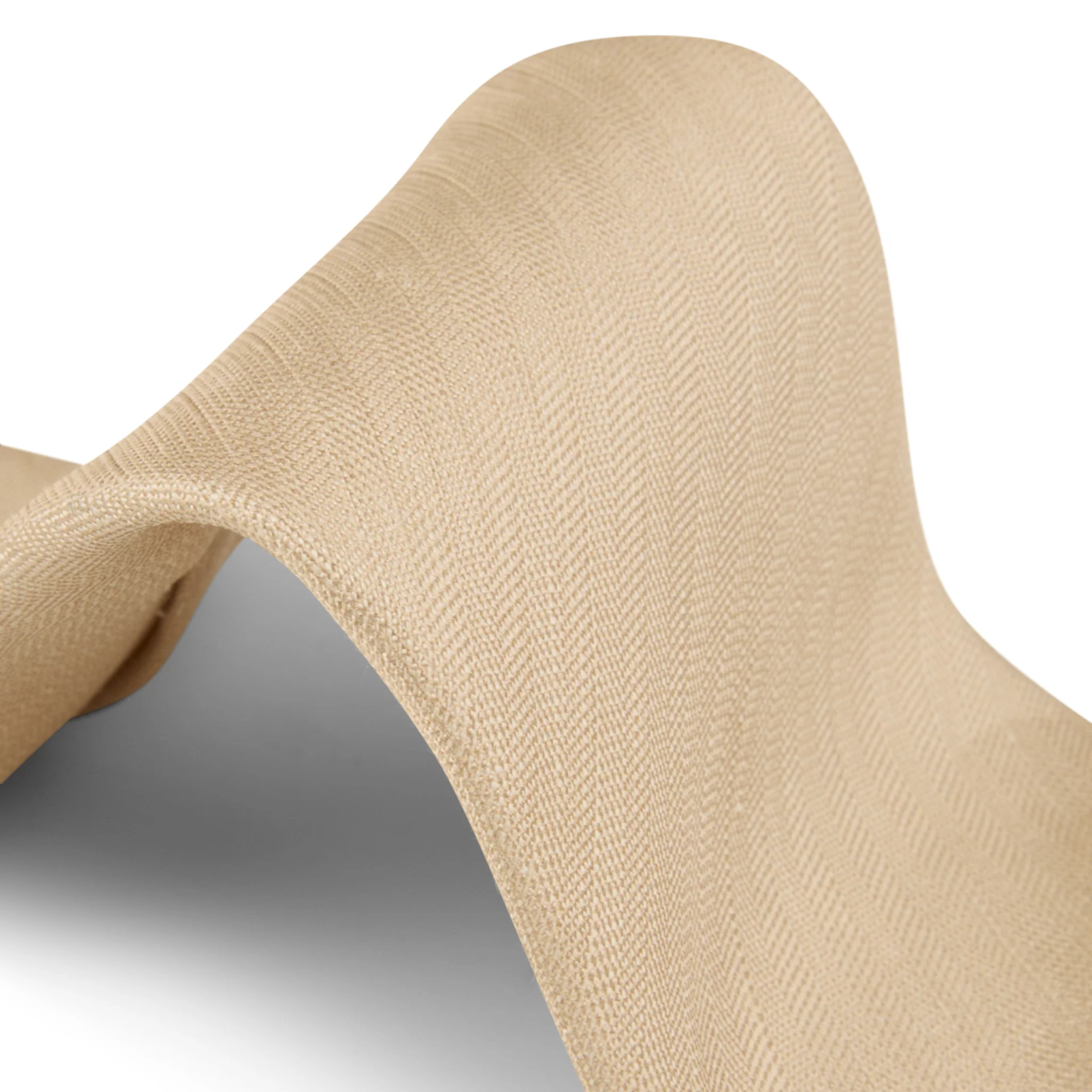 Light Beige Woven Silk-Linen Tie - Stenströms - Image 3