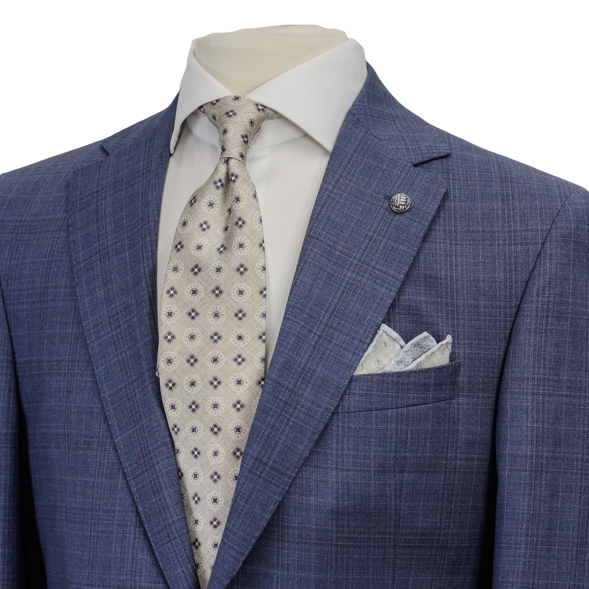 Stone Blue Tonal Check Esprit Modern Fit Suit - Jack Victor - Image 2