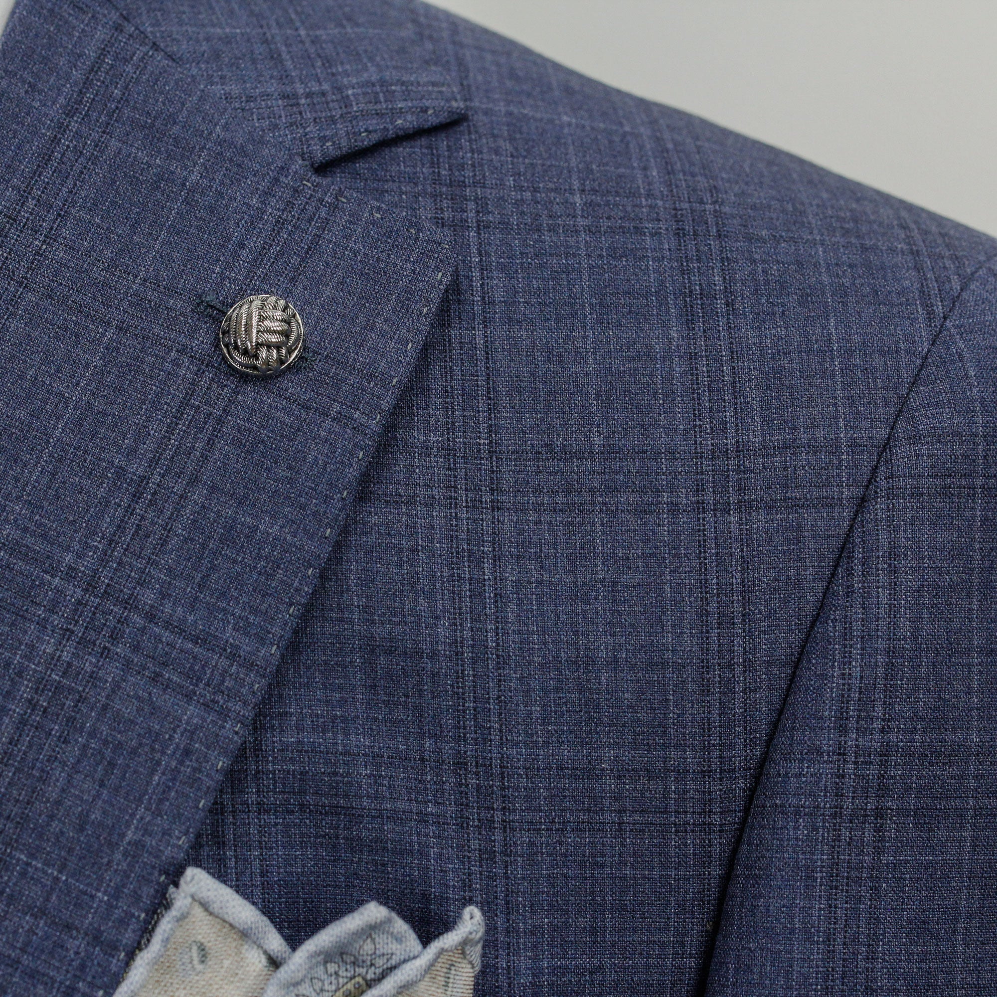 Stone Blue Tonal Check Esprit Modern Fit Suit - Jack Victor - Image 6