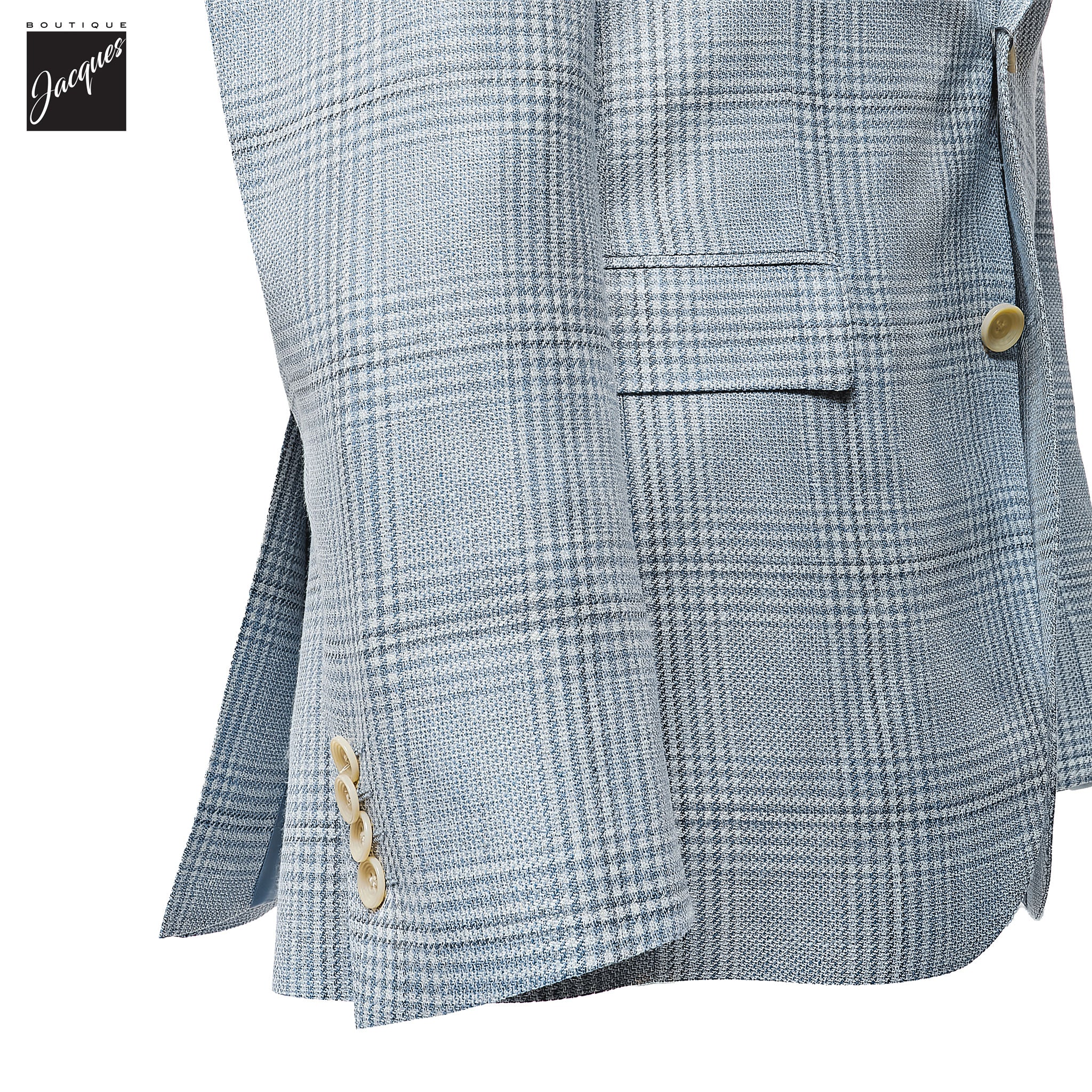 Light Blue Check Loro Piana Summertime Montana Contemporary Sport Jacket - Jack Victor - Image 3