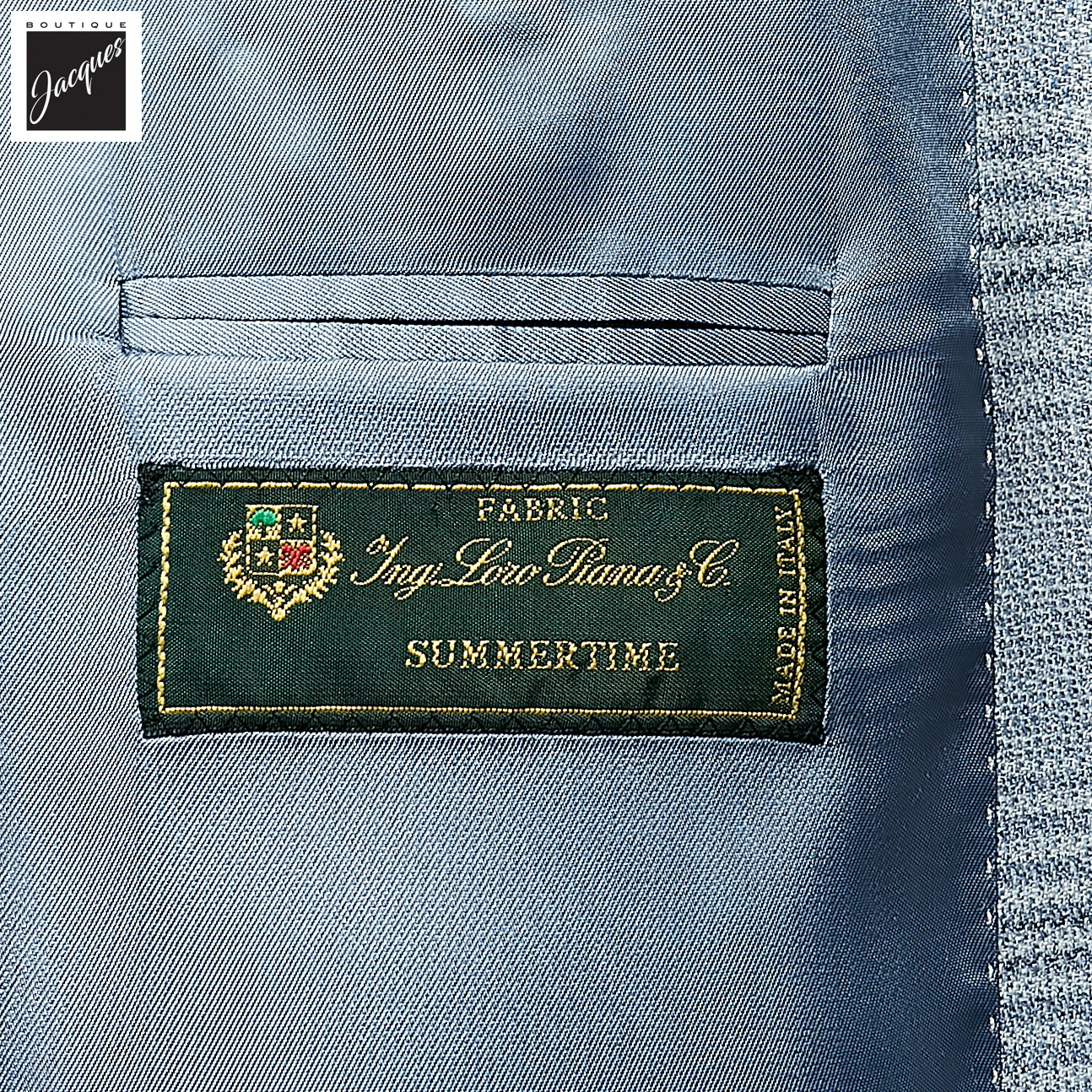 Light Blue Check Loro Piana Summertime Montana Contemporary Sport Jacket - Jack Victor - Image 4