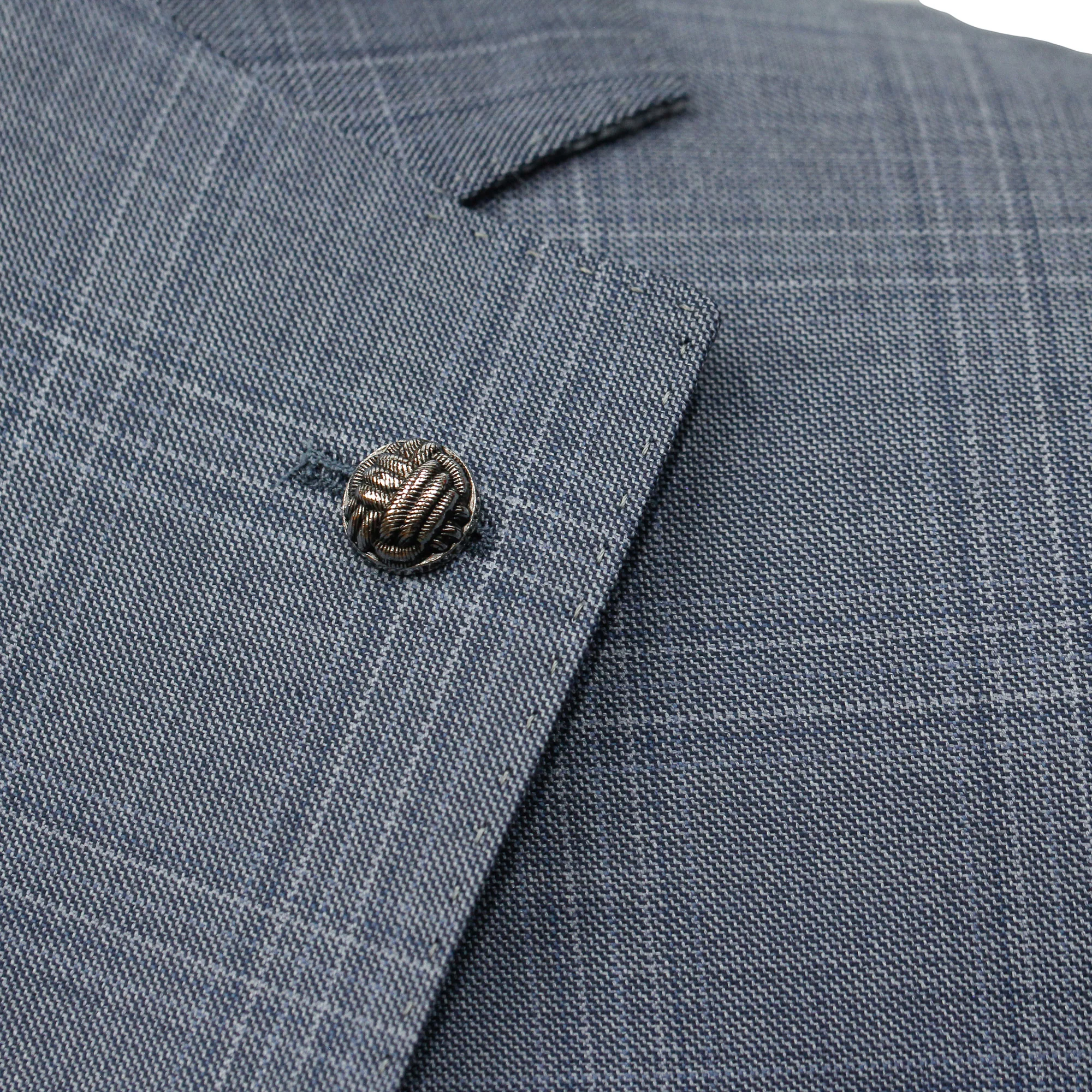 Light Blue Check Esprit Modern Fit Super 110s Wool Suit - Jack Victor - Image 3
